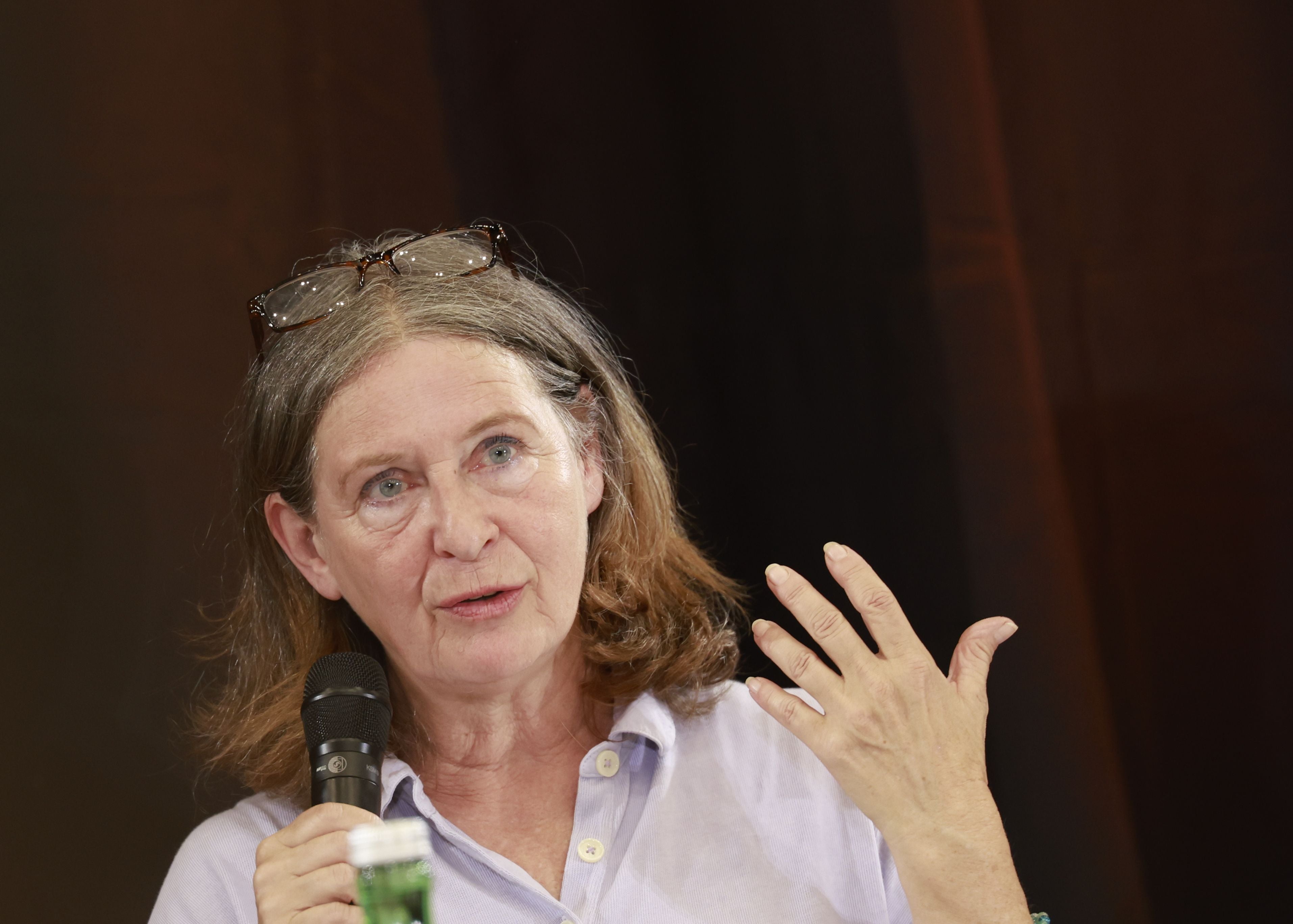 Bürgermeisterin Elke Kahr (KPÖ) während einer Schuldiskussion anlässlich der Graz-Wahl, aufgenommen am Dienstag, 26. Mai 2026 in Graz.