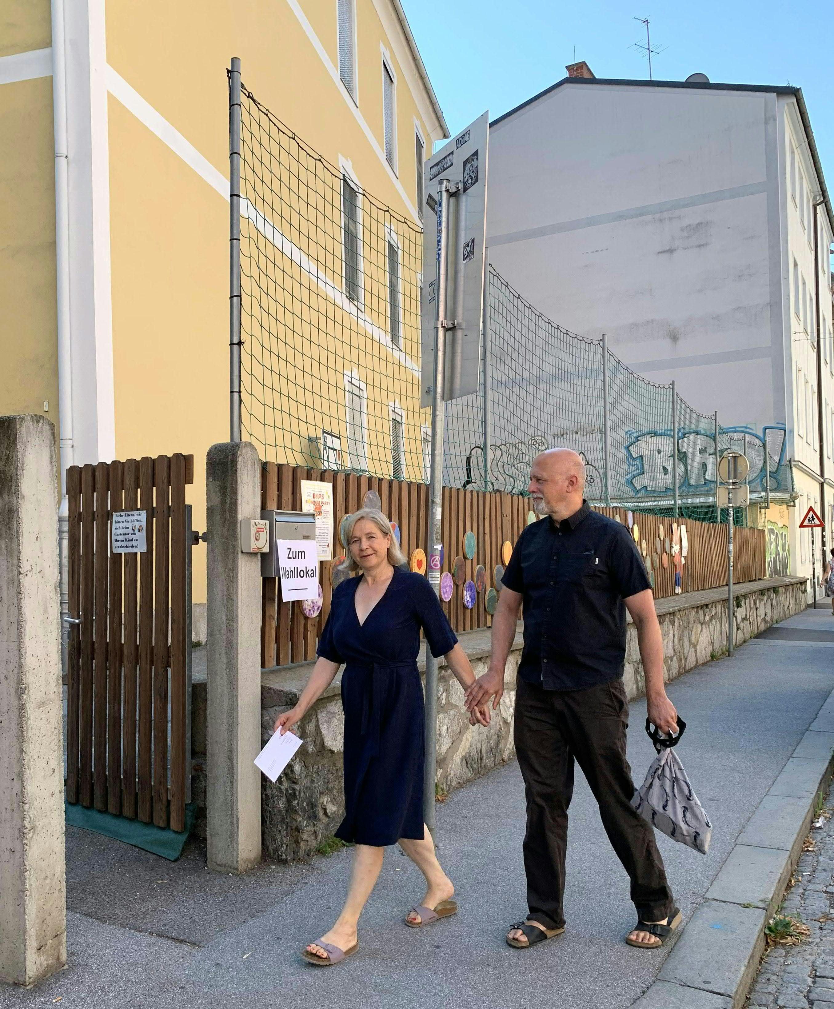 Vizebürgermeisterin Judith Schwentner (Grüne) und ihr Ehemann Thomas Wolkinger