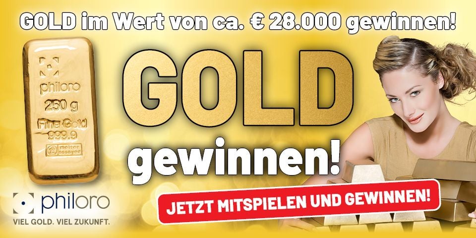 Gewinnen SIe einen 250 g Goldbarren