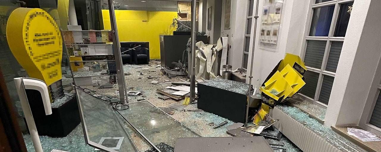 Das Gebäude nach der Explosion.
