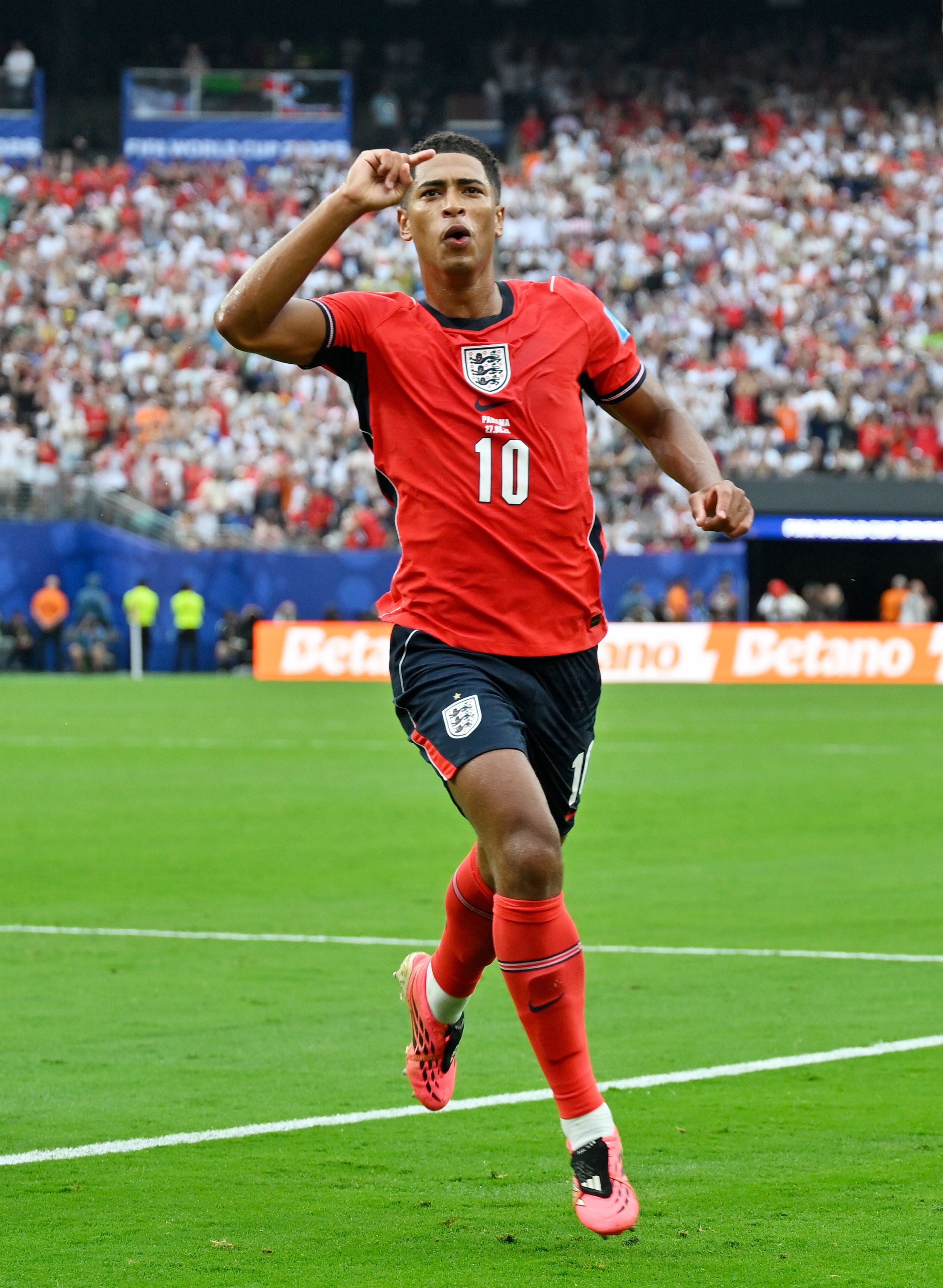 EAST RUTHERFORD,NEW JERSEY,USA,27.JUN.26 - SOCCER - FIFA World Cup 2026, group stage, Panama vs England. Image shows the rejoicing of Jude Bellingham (ENG). Photo: GEPA pictures/ Witters/ Ulrich Hufnagel - ATTENTION - COPYRIGHT FOR AUSTRIAN CLIENTS ONLY