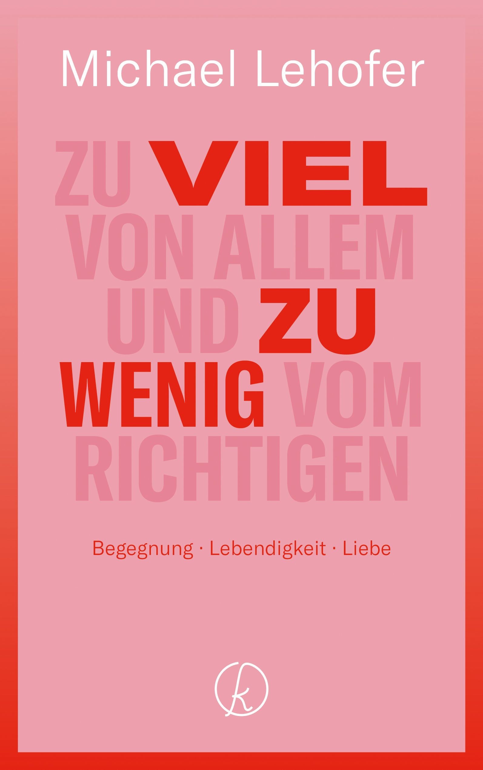 Buchcover: "Zu viel von allem und zu wenig vom Richtigen" von Michael Lehofer.