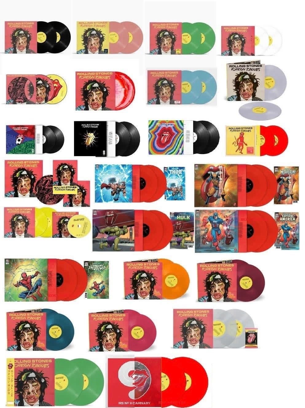 Verschiedene Versionen des Rolling-Stones-Albums "Tattoo You" als Vinyl-Schallplatten und CDs.