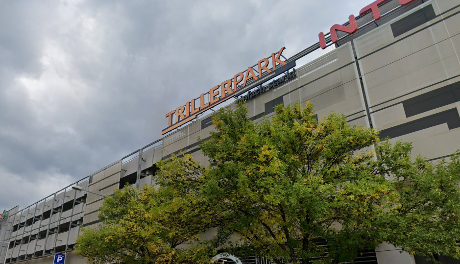 Das Einkaufszentrum Trillerpark in Floridsdorf.