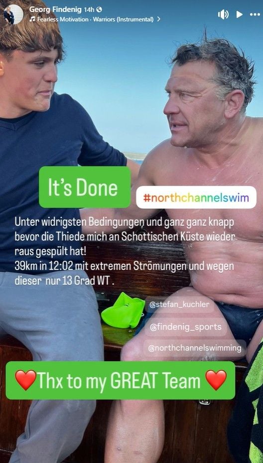 Georg Findenig hat den North Channel zwischen Nordirland und Schottland durchschwommen.