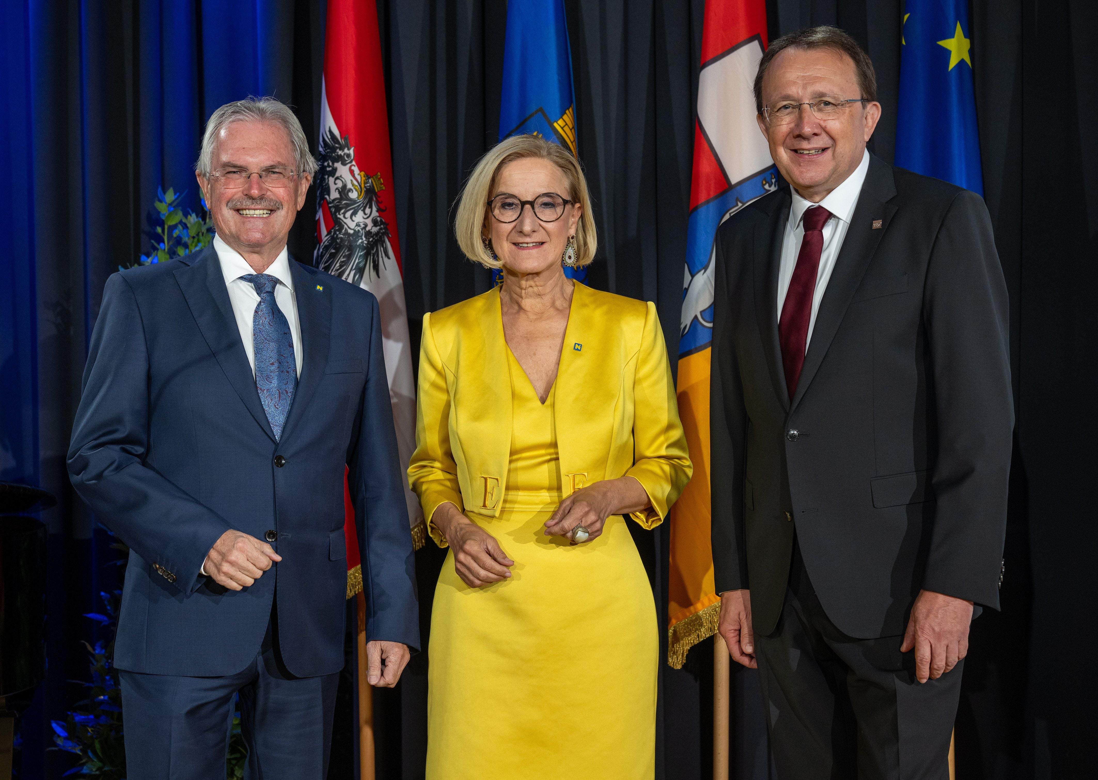 Landtagspräsident Karl Wilfing, Landeshauptfrau Johanna Mikl-Leitner und Bürgermeister Matthias Stadler.