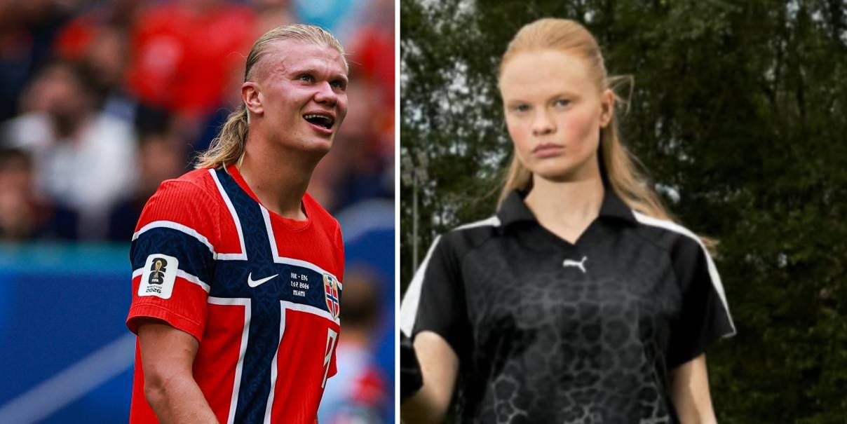 Zwei Personen mit blonden Haaren in Sportkleidung stehen nebeneinander und schauen ernst.