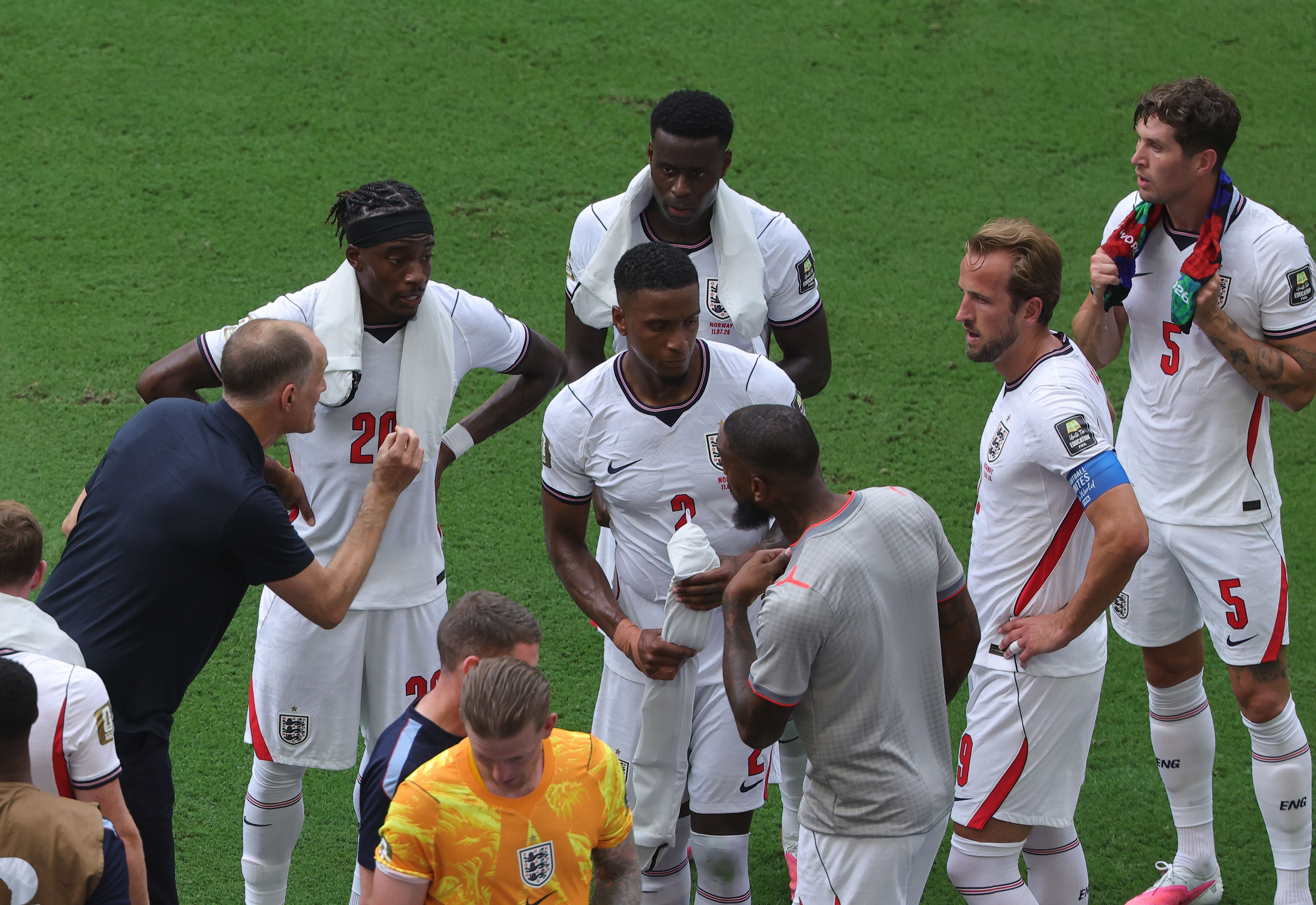Thomas Tuchel und das englische Nationalteam im WM-Spiel gegen Norwegen.