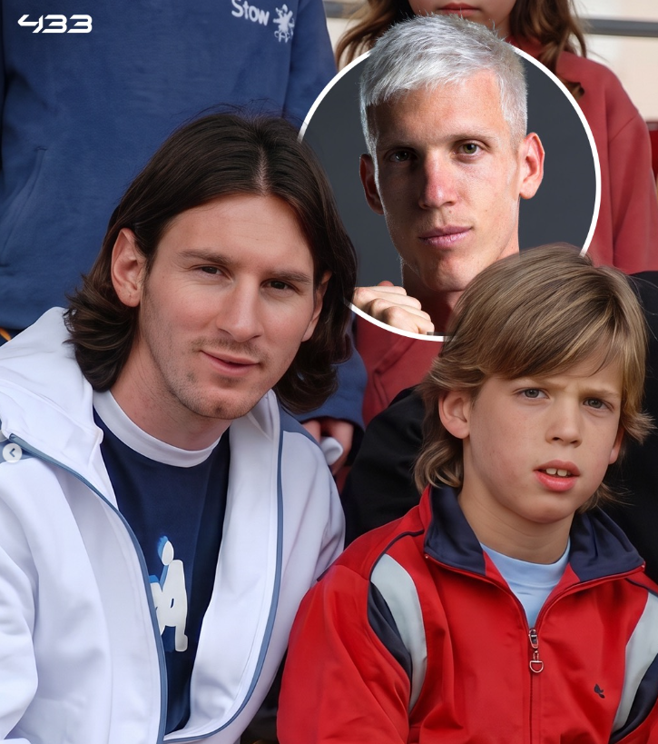 Lionel Messi mit Dani Olmo.