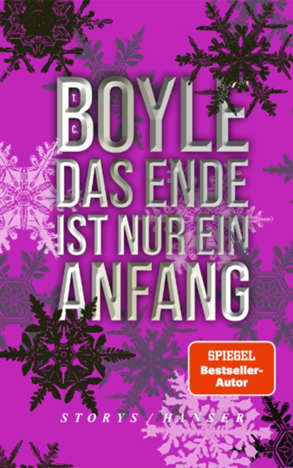Buchcover mit violettem Hintergrund, Schneeflocken und dem Titel „Das Ende ist nur ein Anfang“.