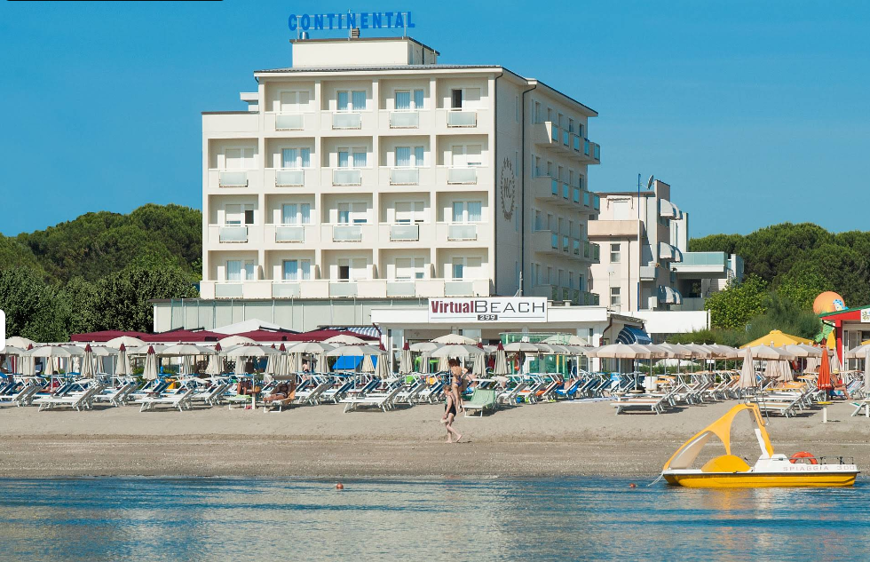 Das Hotel direkt am Meer bei Cervia - mit Hotelpool, der offen,m aber leider nicht beaufsichtigt war.