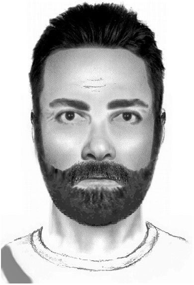 Ein Phantombild des bärtigen Mannes.