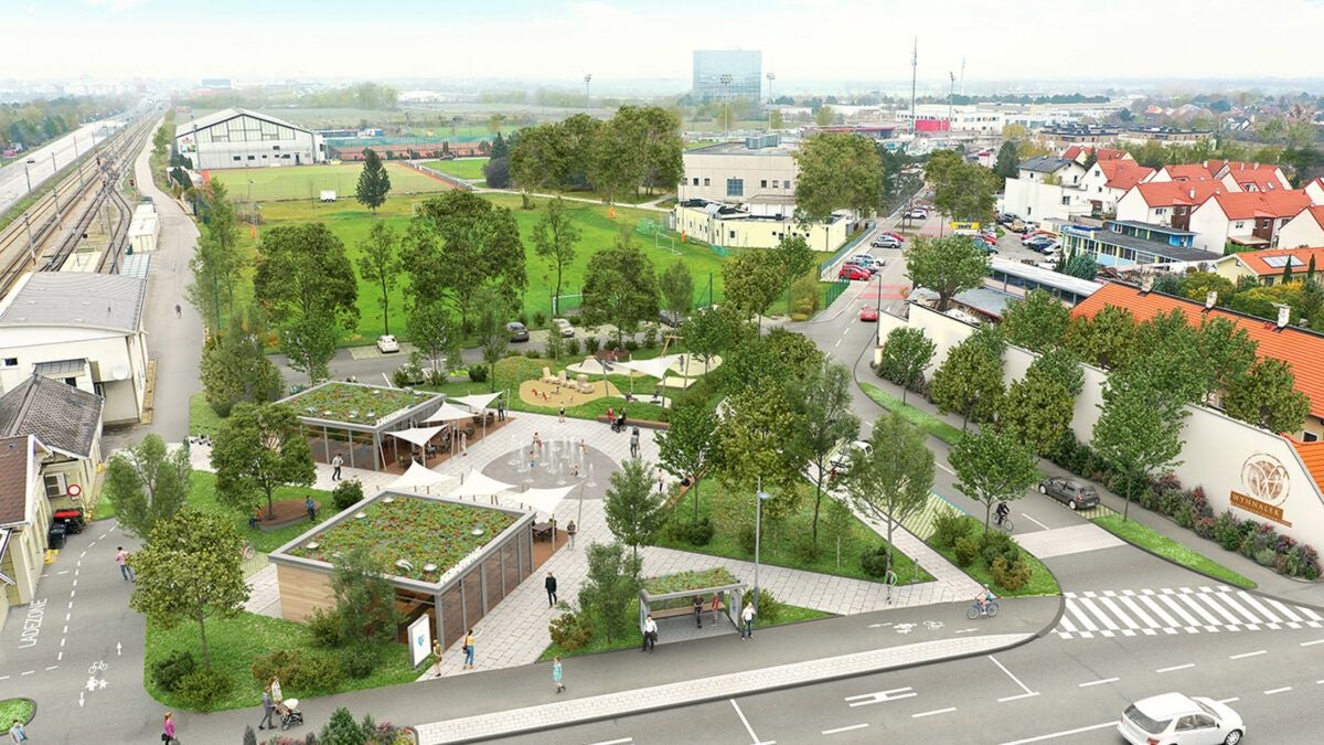 Der Lindenheimplatz in Wiener Neudorf.