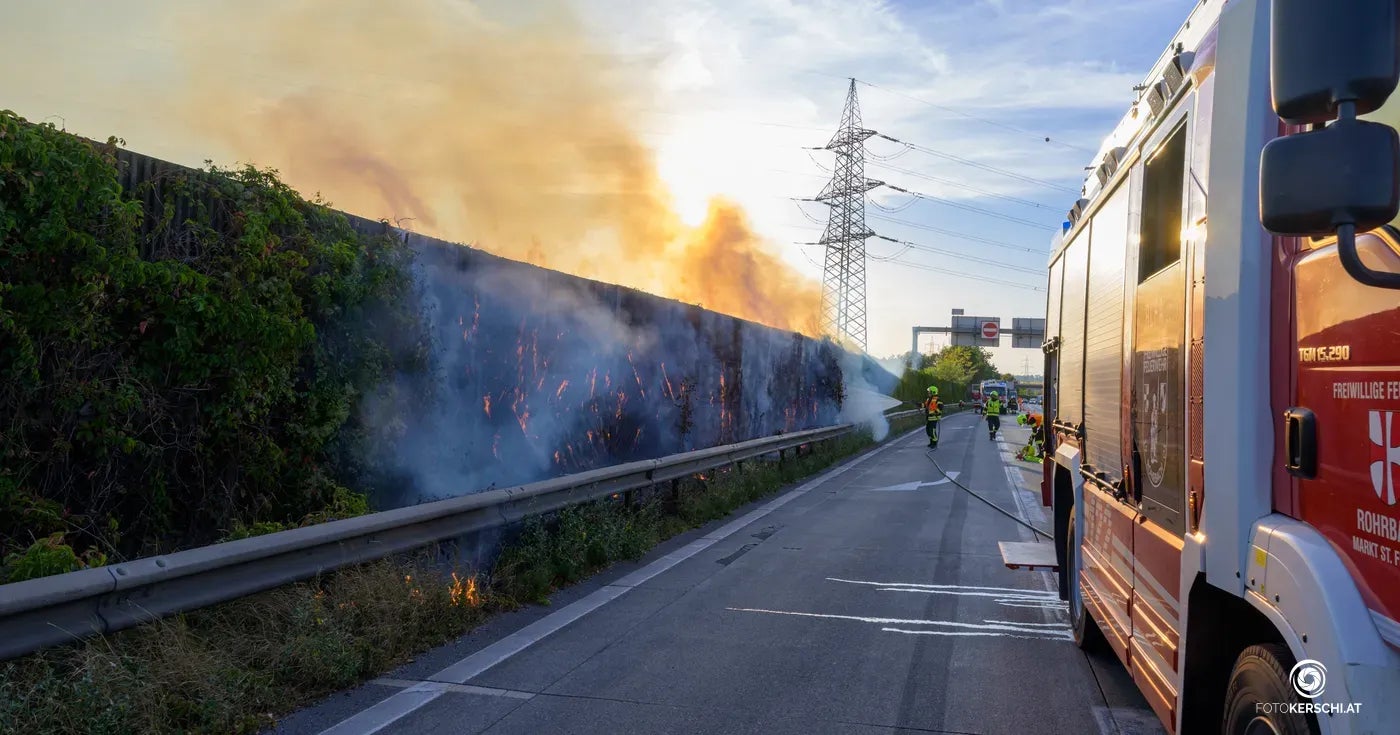 Flammen auf A1