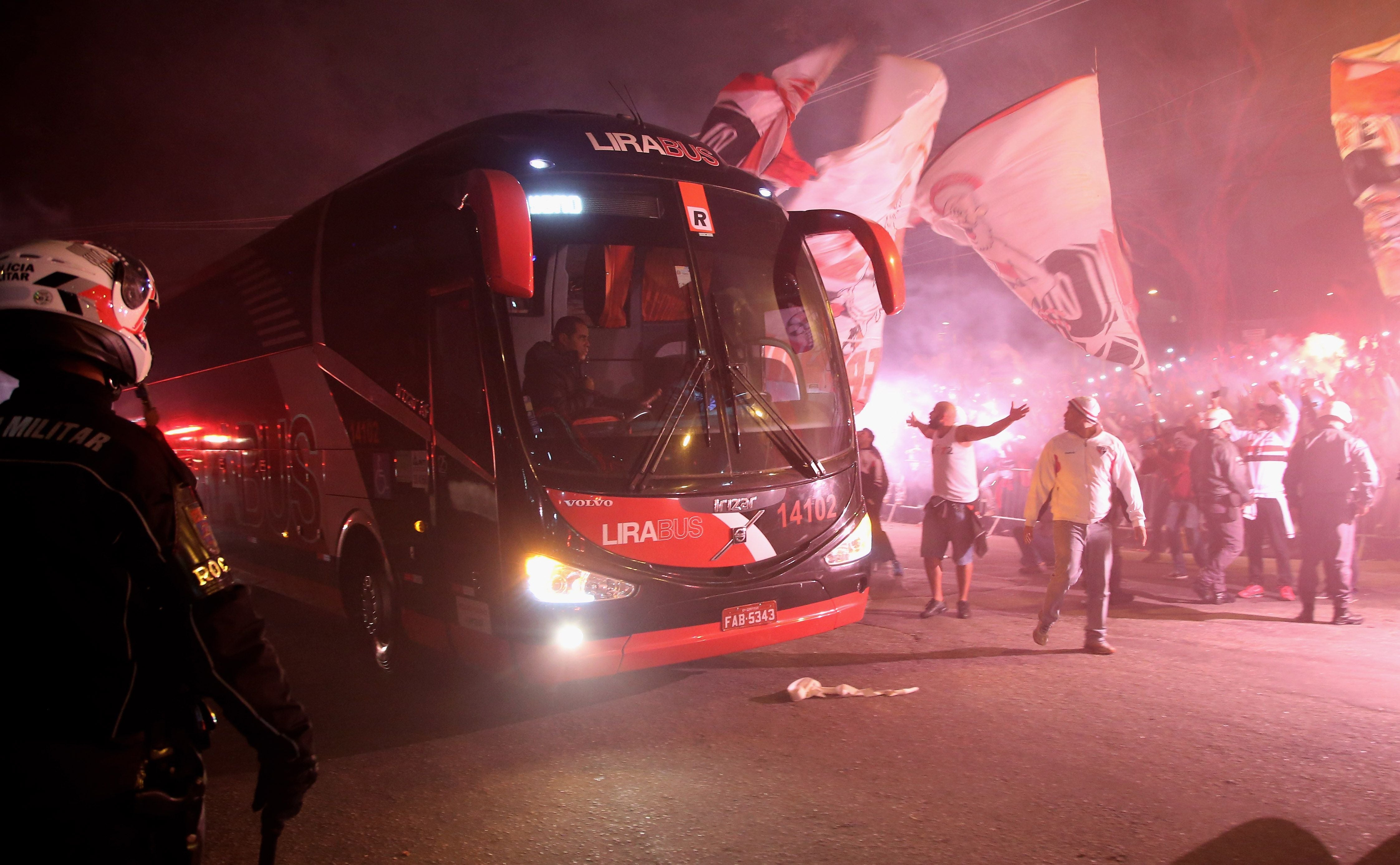 Bus bei Ankunft.