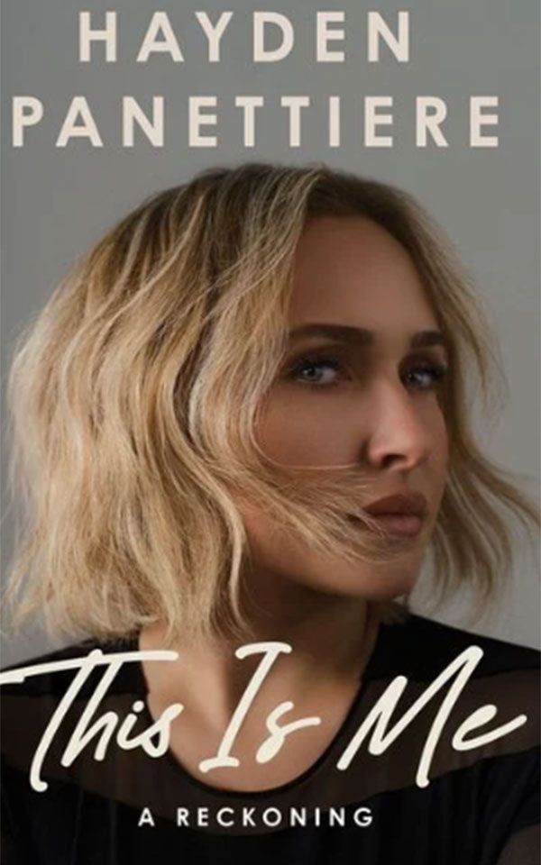 Buchcover mit einer Frau mit blondem Bob und den Titeln "This Is Me" und "Hayden Panettiere".