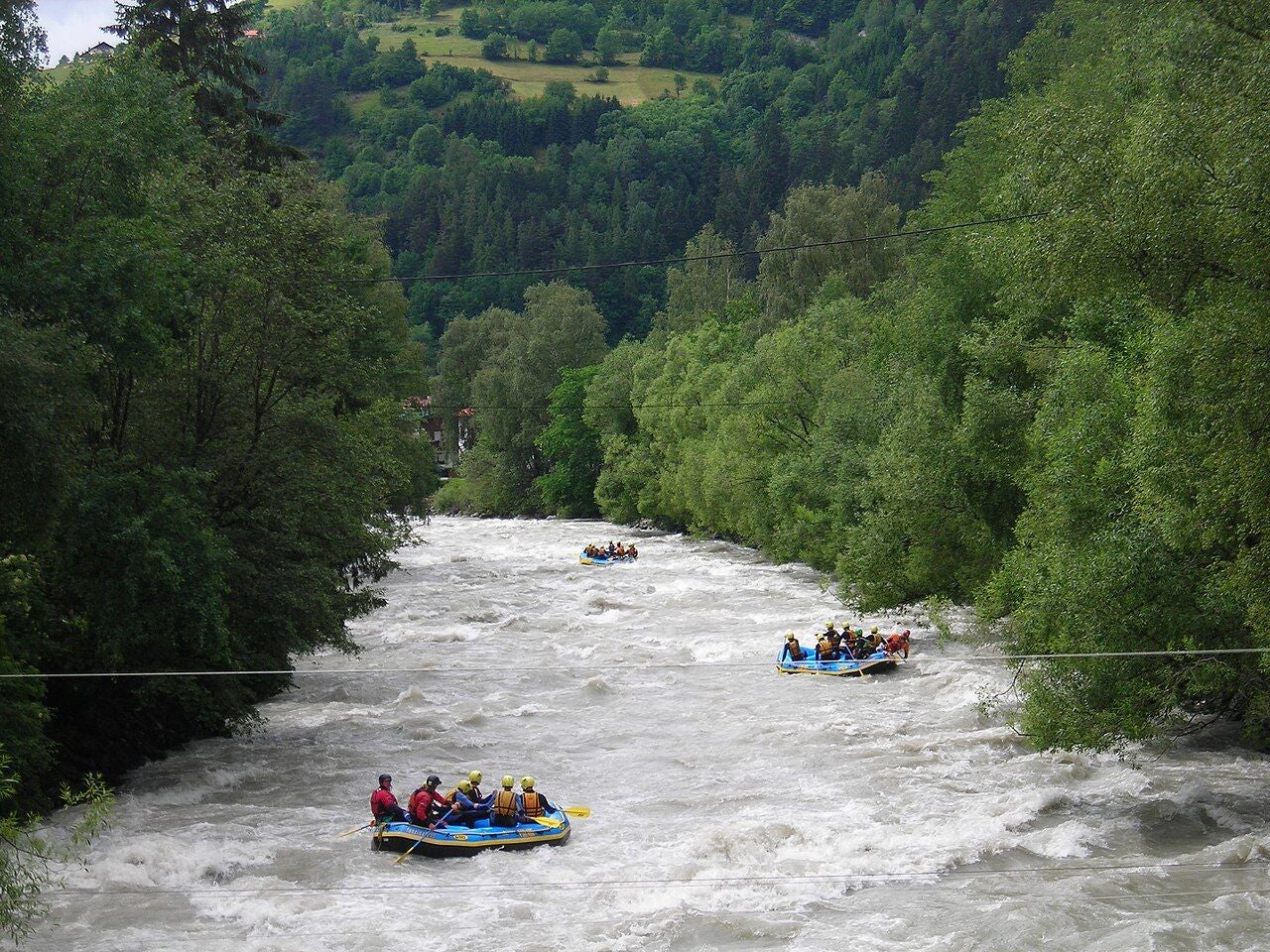 Rafting am Fluss