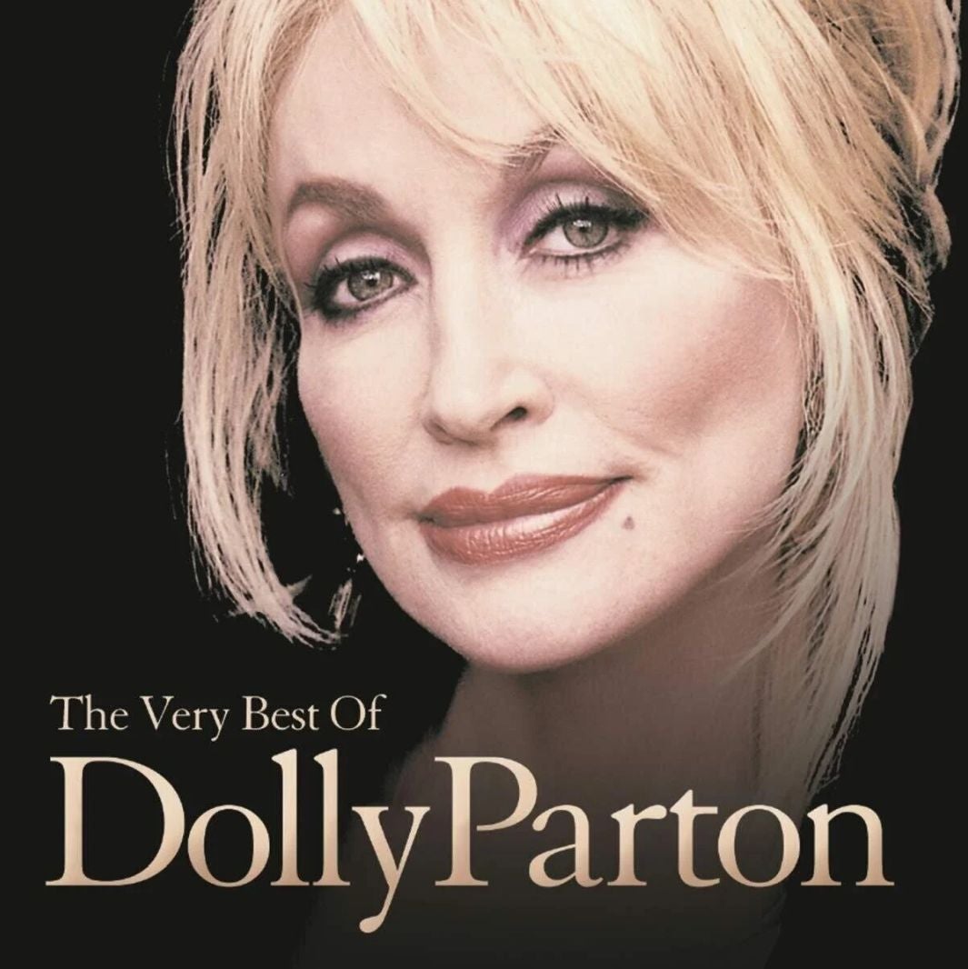 Porträt einer blonden Frau auf dem CD-Cover „The Very Best Of Dolly Parton“.