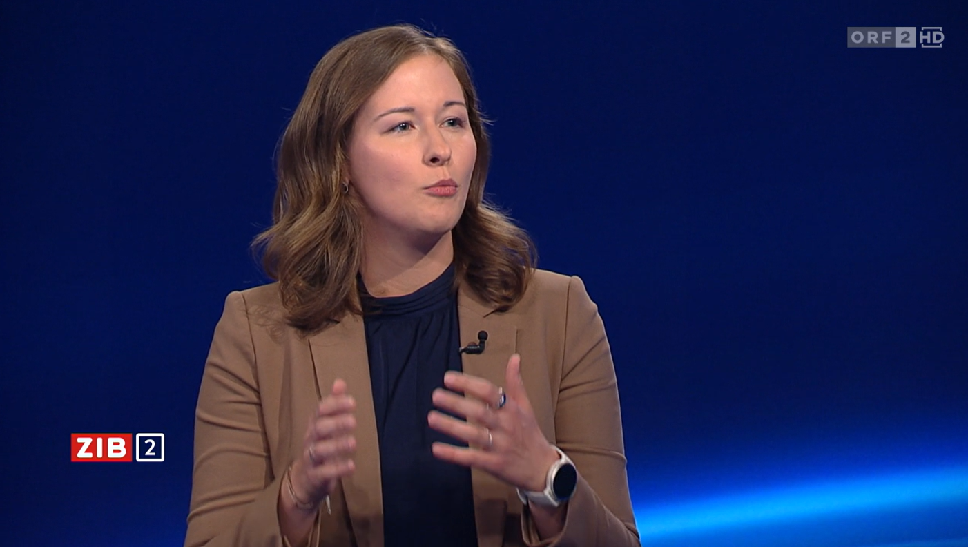 Claudia Bauer in der ZiB 2