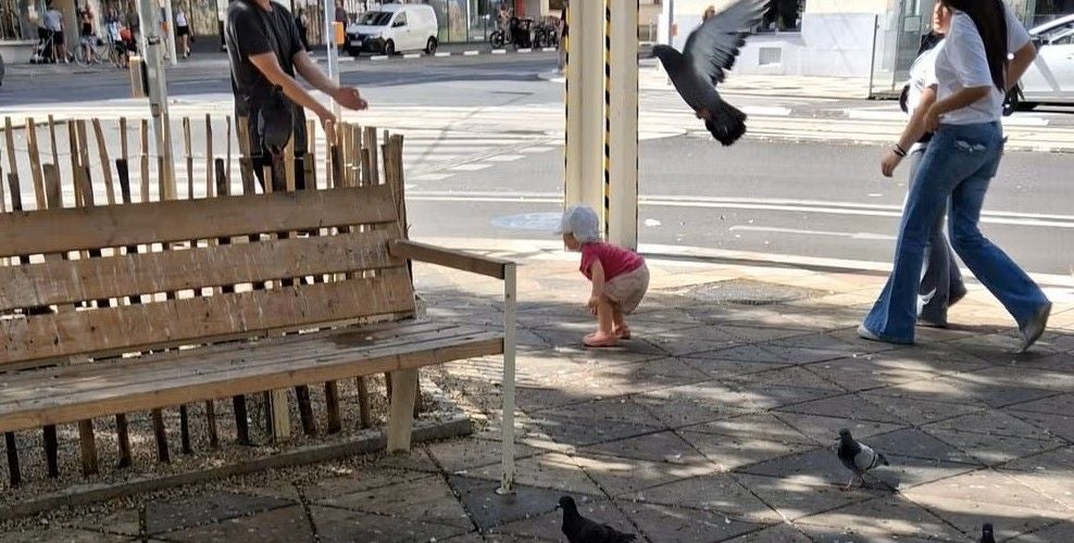 Kinder spielen im Taubendreck.