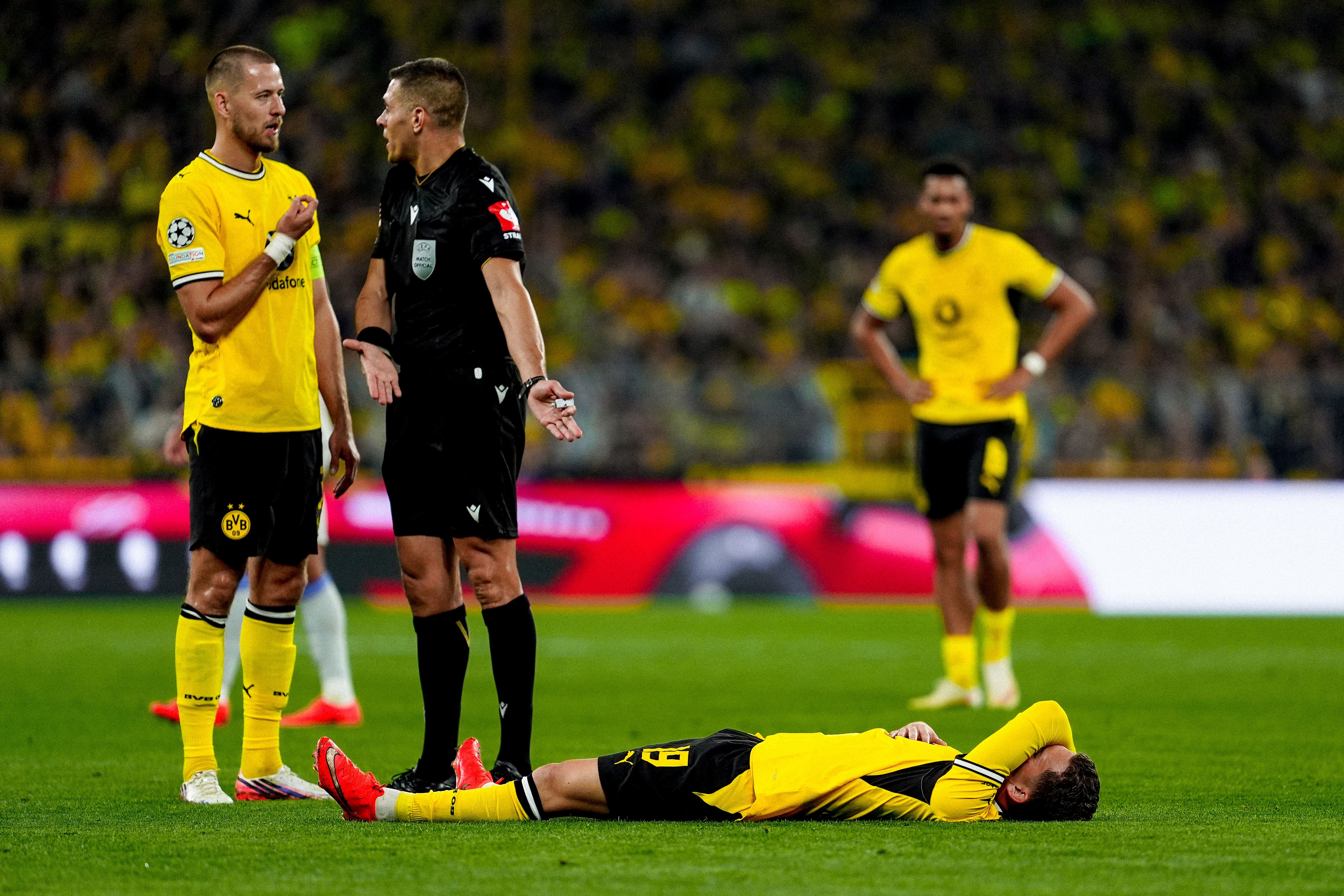 DORTMUND, GERMANY - SEPTEMBER 8: Konstantinos Karetsas of Borussia Dortmund reacts during the UEFA Champions League 2026/27 League Phase MD1 soccer match between Borussia Dortmund and Villarreal CF at BVB Stadion Dortmund on September 8, 2026 in Dortmund, Germany. (Photo by Alexandre Simoes/Borussia Dortmund via Getty Images)