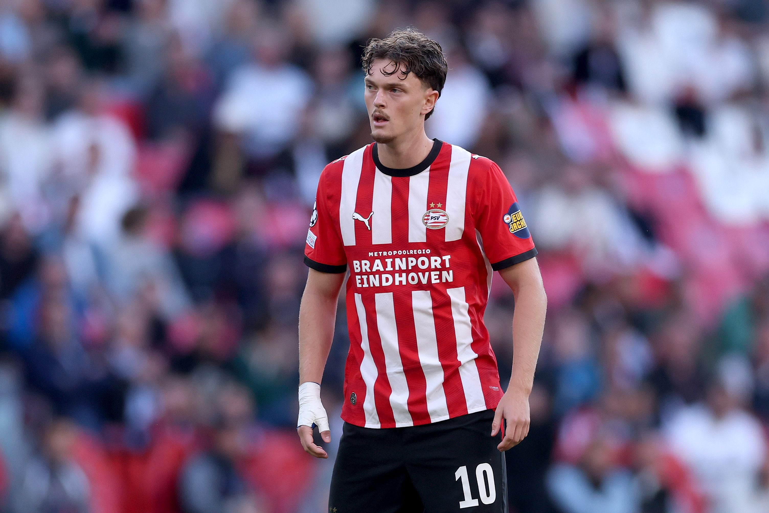 EINDHOVEN, NETHERLANDS - SEPTEMBER 10: Paul Wanner of Eindhoven looks on during the UEFA Champions League 2026/27 League Phase MD1 match between PSV Eindhoven and FC Shakhtar Donetsk at PSV Stadion on September 10, 2026 in Eindhoven, Netherlands. (Photo by Lars Baron/Getty Images)