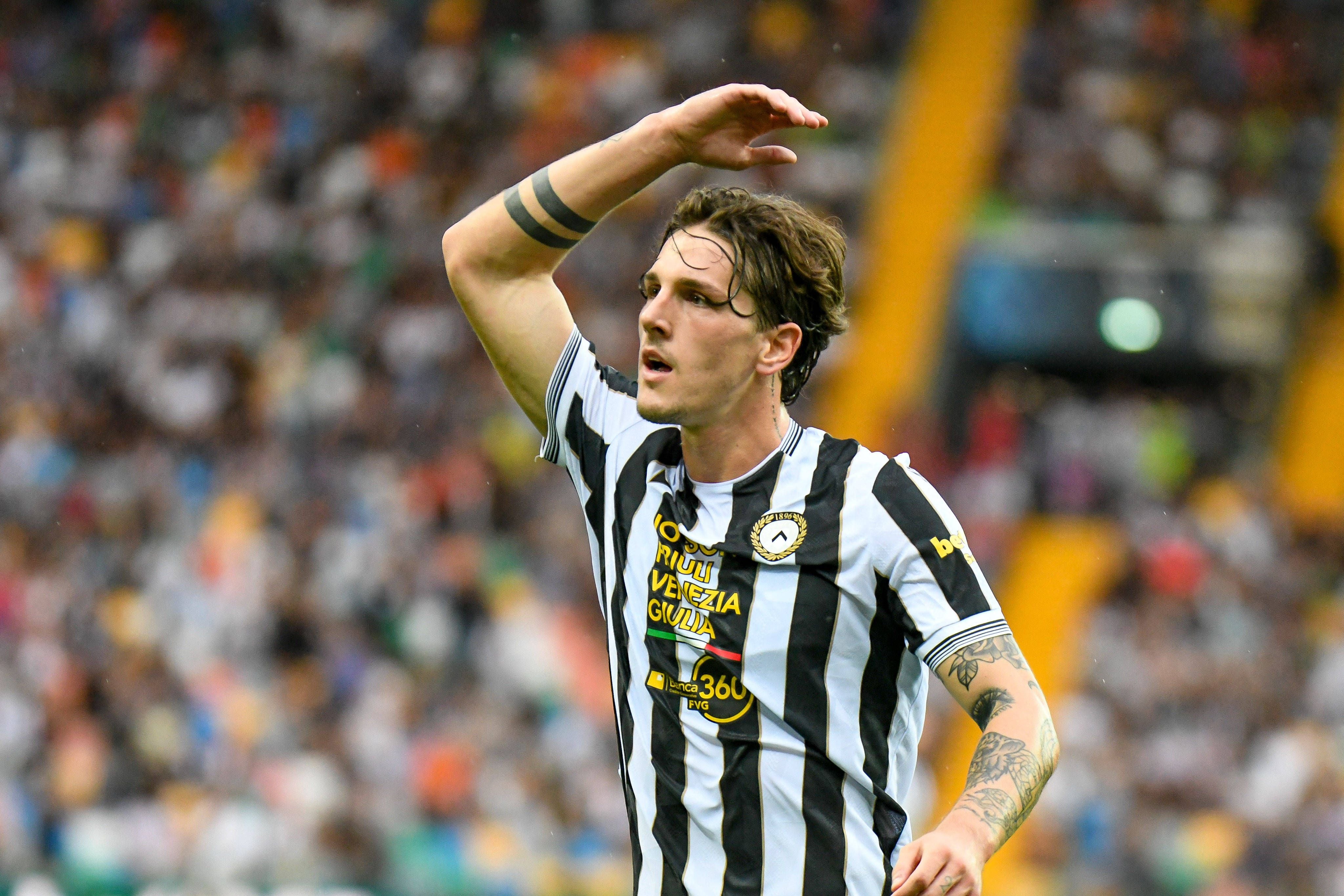 SOCCER - Serie A - Udinese Calcio vs. Como 1907 Photo by IPA/ABACAPRESS.COM87701749 - A portrait of Udinese s Nicolò Zaniolo during the Udinese Calcio vs. Como 1907 Italian Serie A soccer match in Udine, Italy, on August 22, 2026 Udine Italy PUBLICATIONxNOTxINxFRAxUK Copyright: xIPAxSport/ABACAx