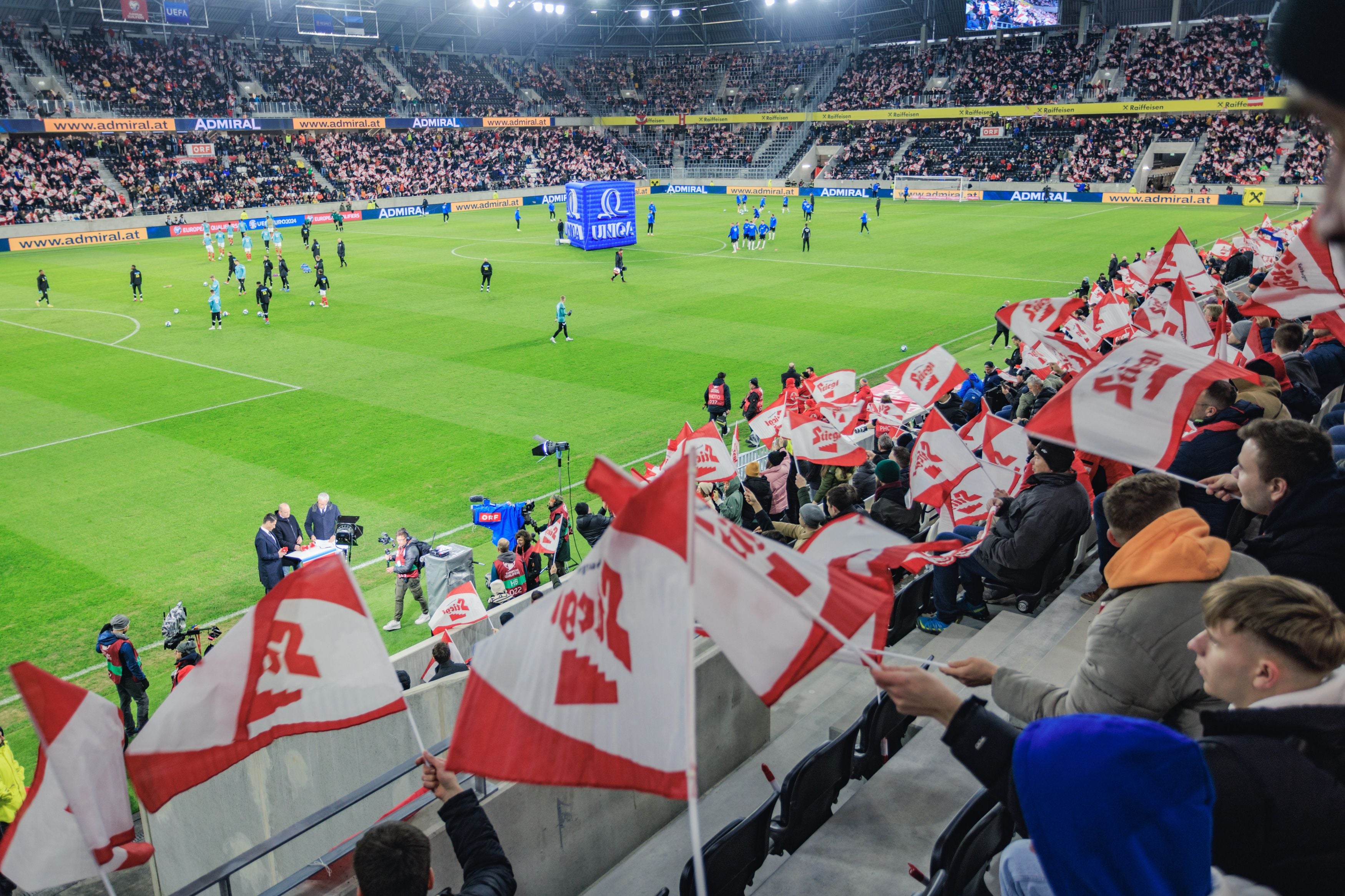 LINZ,AUSTRIA,24.MAR.27 - SOCCER - European Qualifiers 2024, OEFB international match, Austria vs Estonia. Image shows an overview of Raiffeisen arena. Photo: GEPA pictures/ Manuel Binder