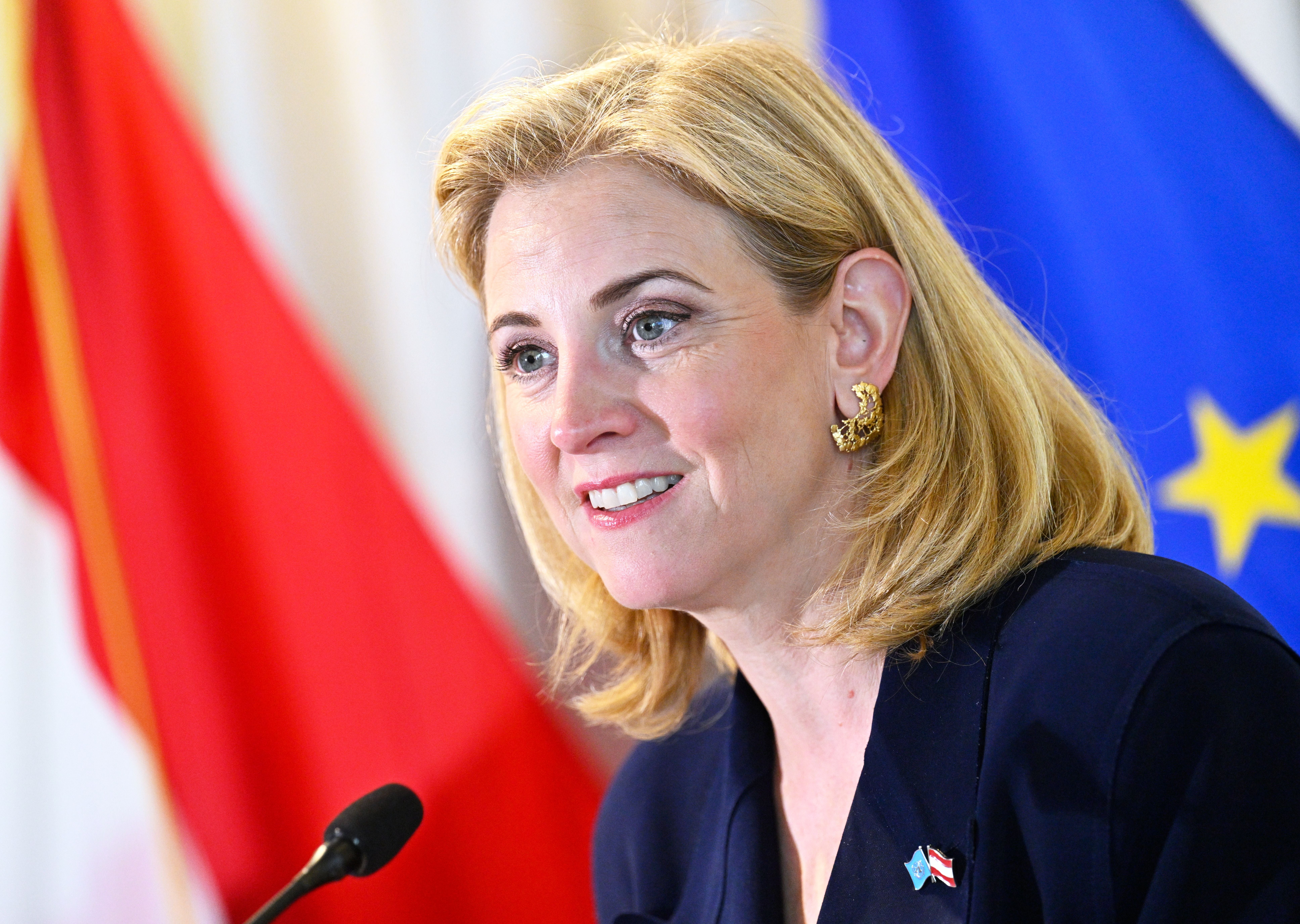 Außenministerin Beate Meinl-Reisinger (NEOS) am Dienstag, 22. September 2026, bei der 81. UNO-Generalversammlung in New York.