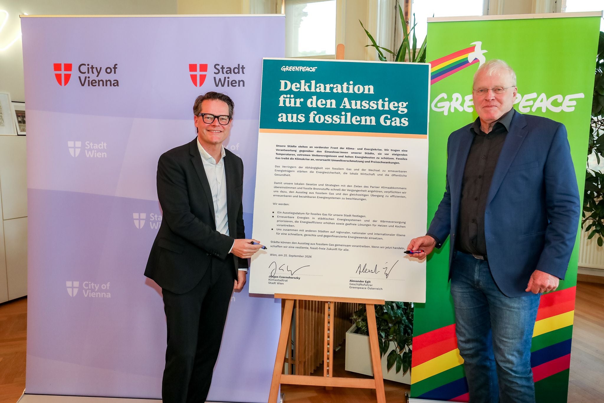 Wien unterzeichnet eine Deklaration für den Ausstieg aus Gas.