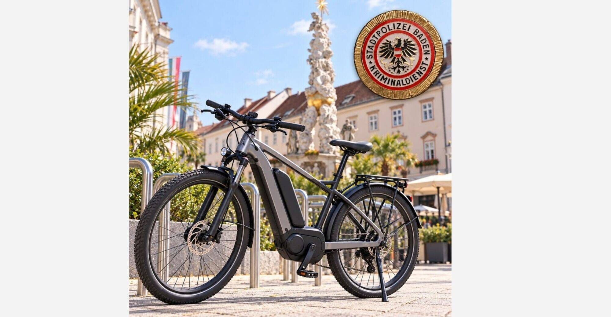 E-Bike im Stadtzentrum von Baden.