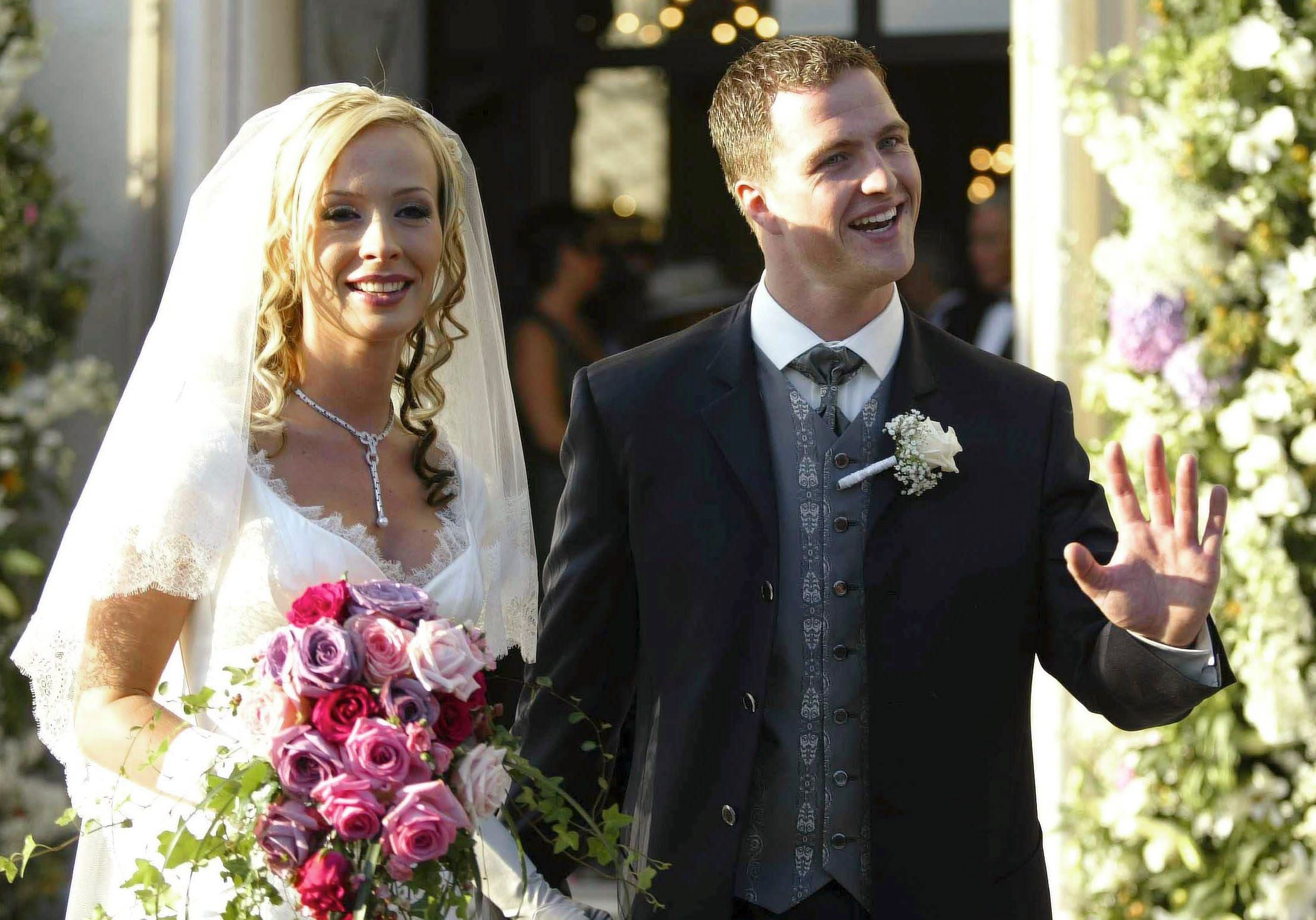 Cora und Ralph Schumacher bei ihrer Hochzeit 2002