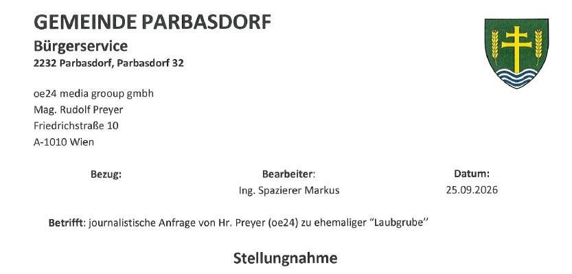 Stellungnahme der Gemeinde gegenüber oe24.
