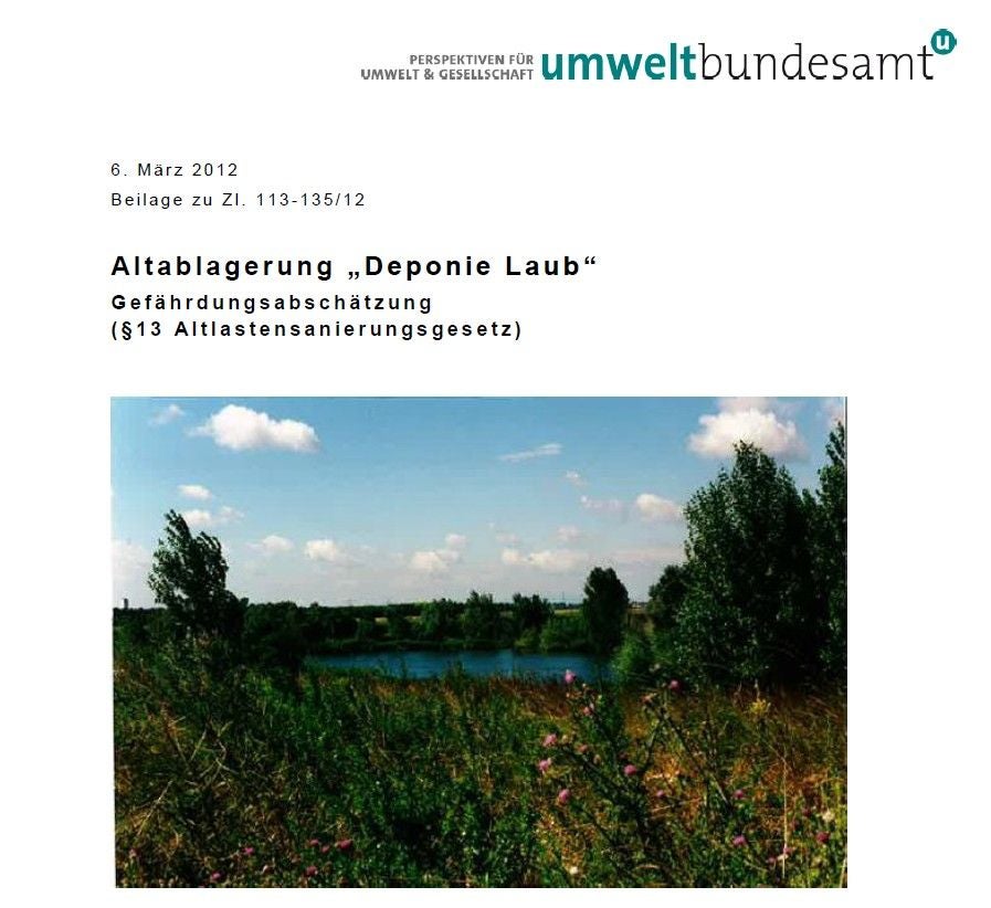 Dokument des Umweltbundesamtes zur Causa.