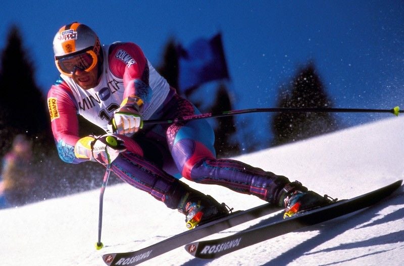 Italo-Legende Alberto Tomba fuhr zahlreiche Erfolge mit Colmar-Rennanzügen ein.