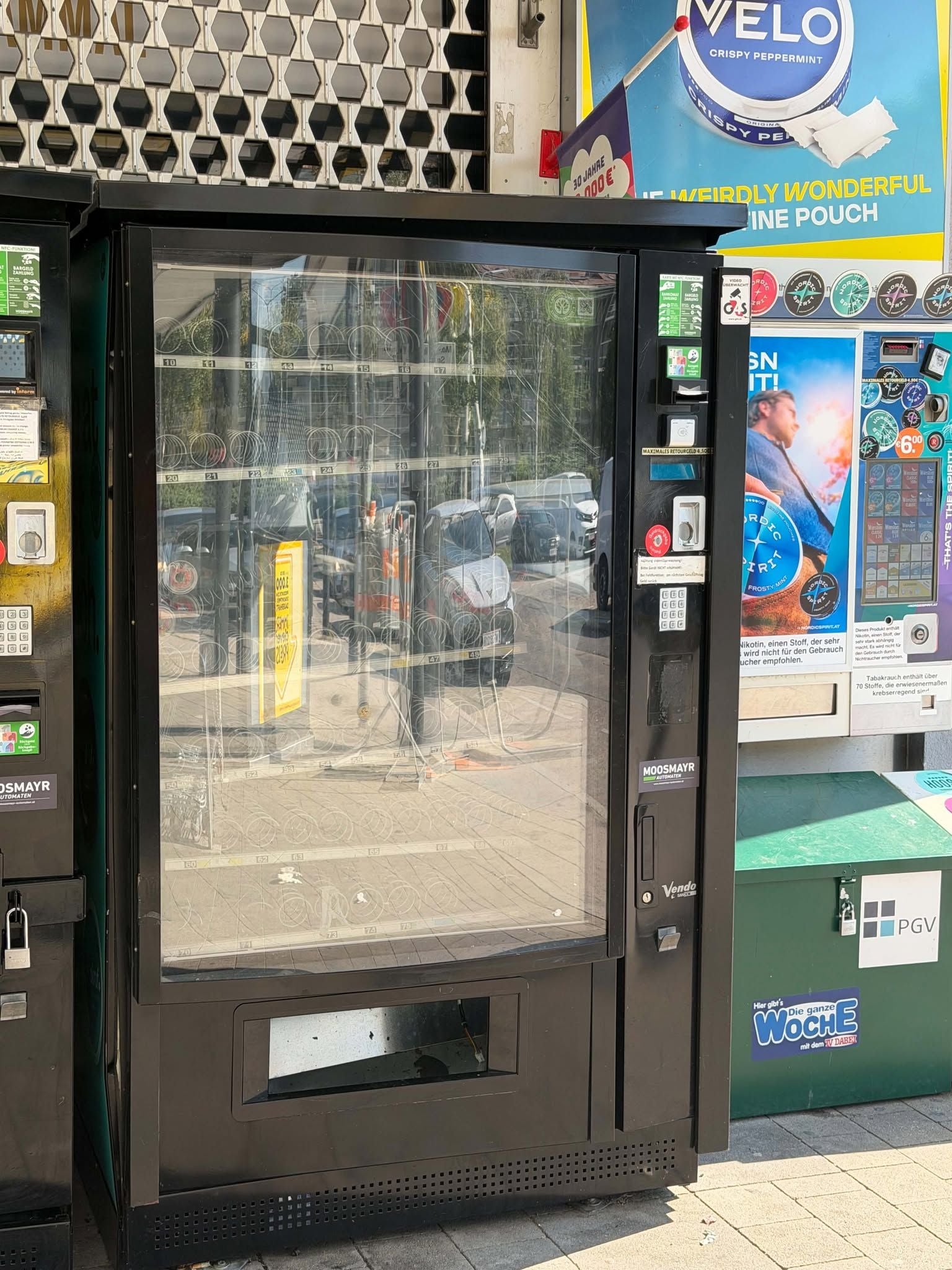 Bis zur Reparatur ist dieser Automat vorübergehend ohne Ware.