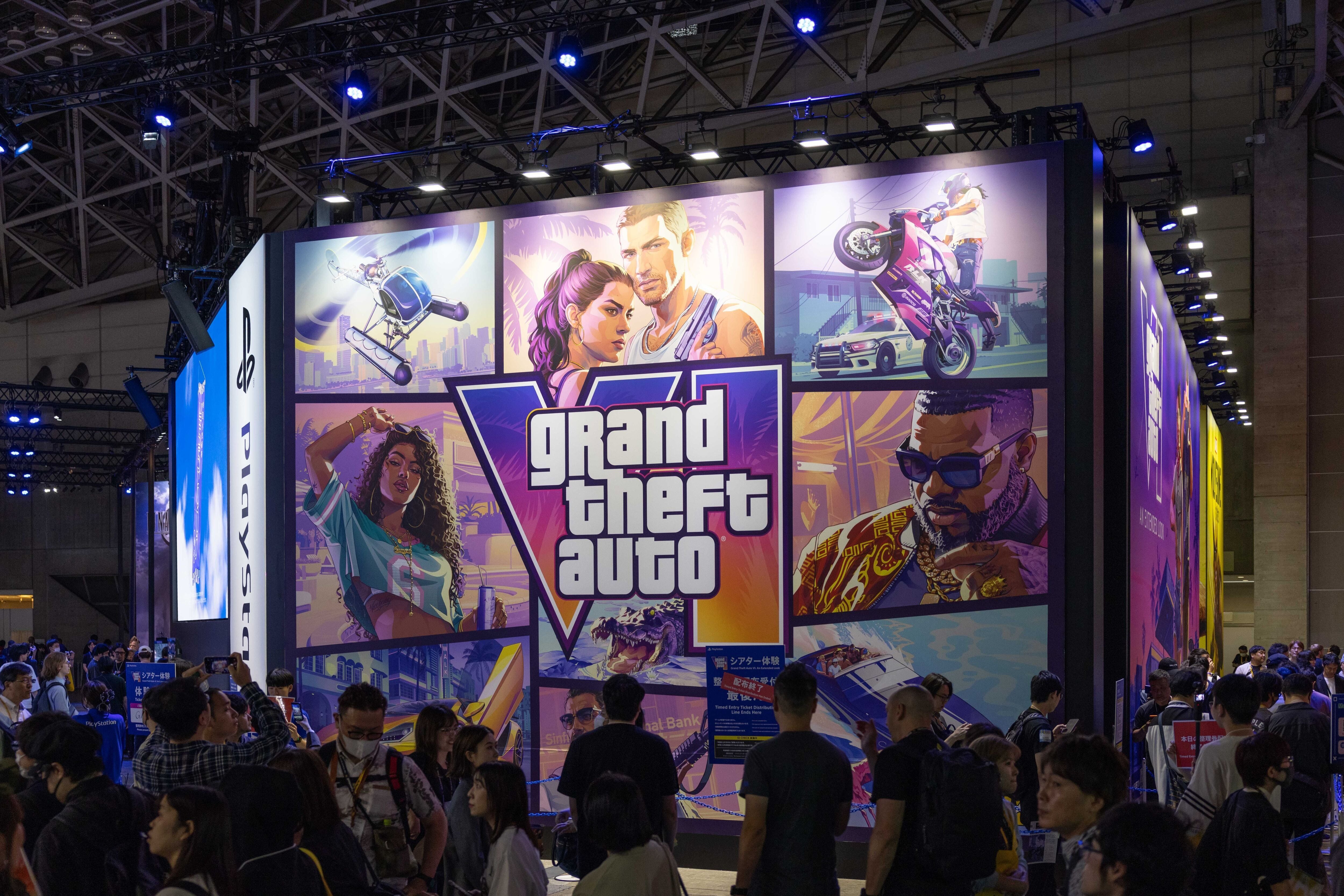 Menschenmenge vor einem „Grand Theft Auto“-Ausstellungsstand auf der Tokyo Game Show 2026.