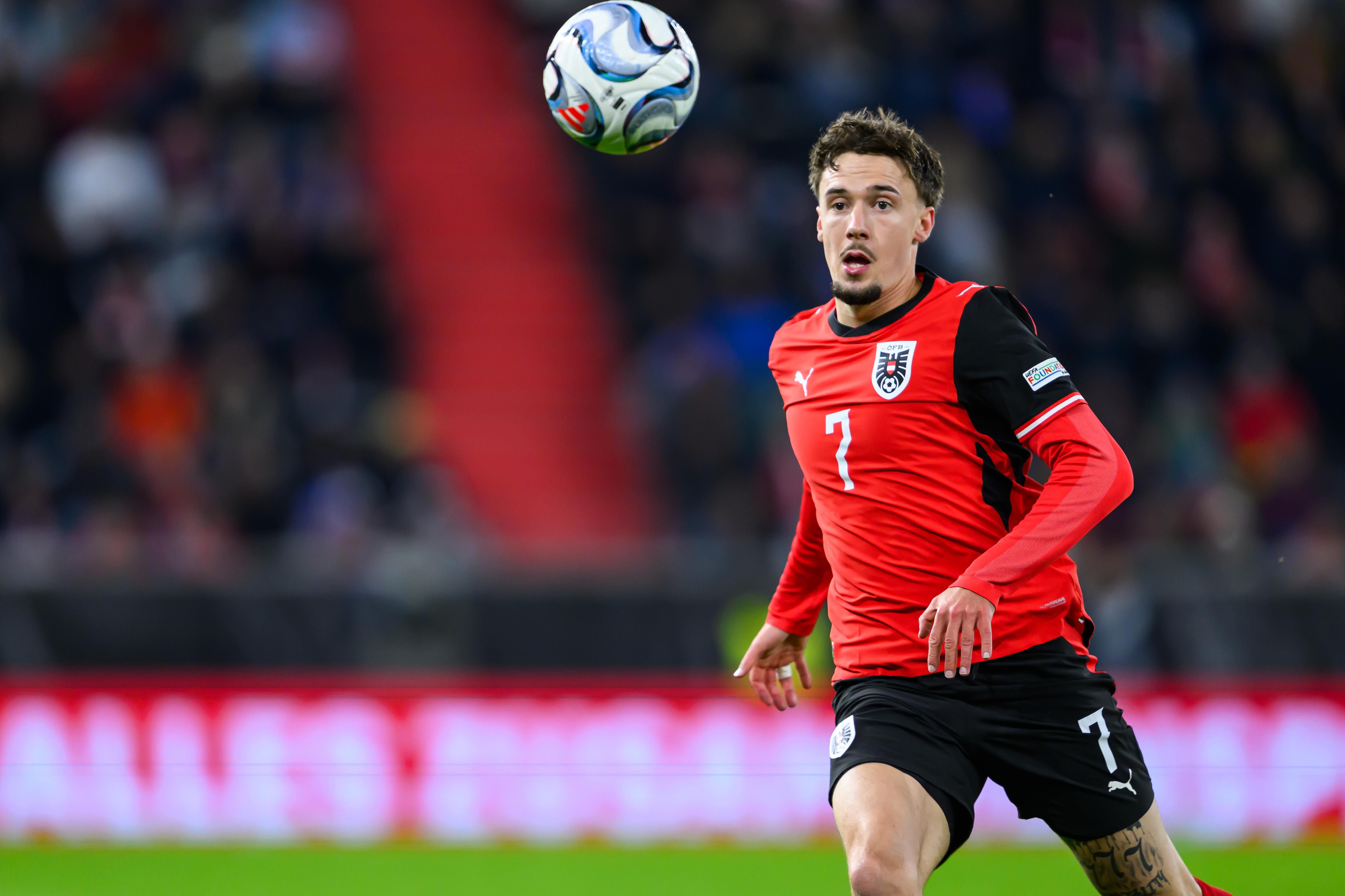 LINZ,AUSTRIA,24.SEP.26 - SOCCER - UEFA Nations League, group stage, OEFB international match, Austria vs Israel. Image shows Christoph Lang (AUT). Photo: GEPA pictures/ Christian Moser