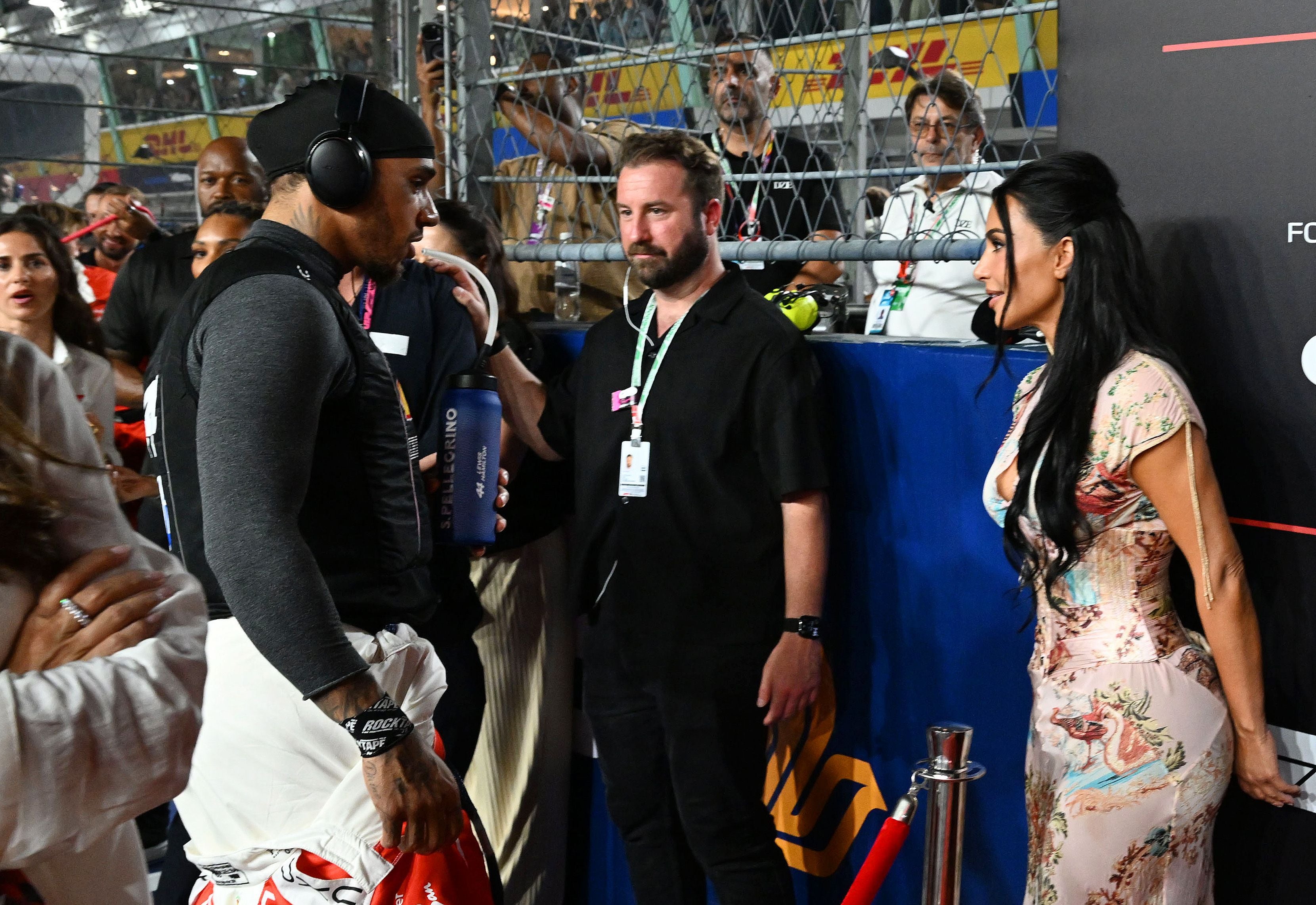 Lewis Hamilton und Kim Kardashian vor dem GP von Singapur.