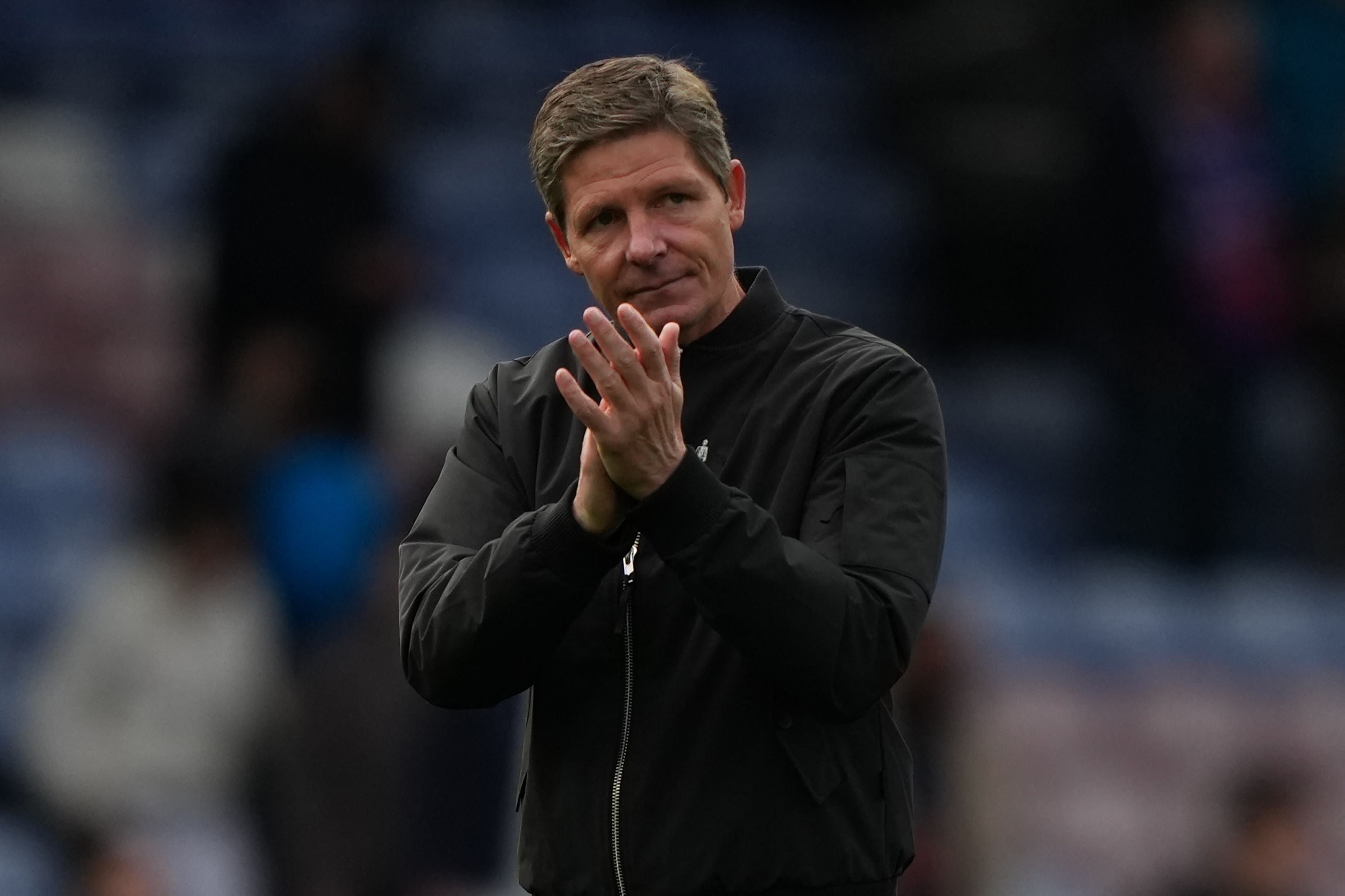 Nottingham Forest's Austrian manager Oliver Glasner applauds the fans after the English Premier League football match between Crystal Palace and Nottingham Forest at Selhurst Park in south London on October 11, 2026. Palace won the game 3-1. (Photo by Ben Stansall / AFP) / RESTRICTED TO EDITORIAL USE. No use with unauthorized audio, video, data, fixture lists, club/league logos or 'live' services. Online in-match use limited to 120 images. An additional 40 images may be used in extra time. No video emulation. Social media in-match use limited to 120 images. An additional 40 images may be used in extra time. No use in betting publications, games or single club/league/player publications. /