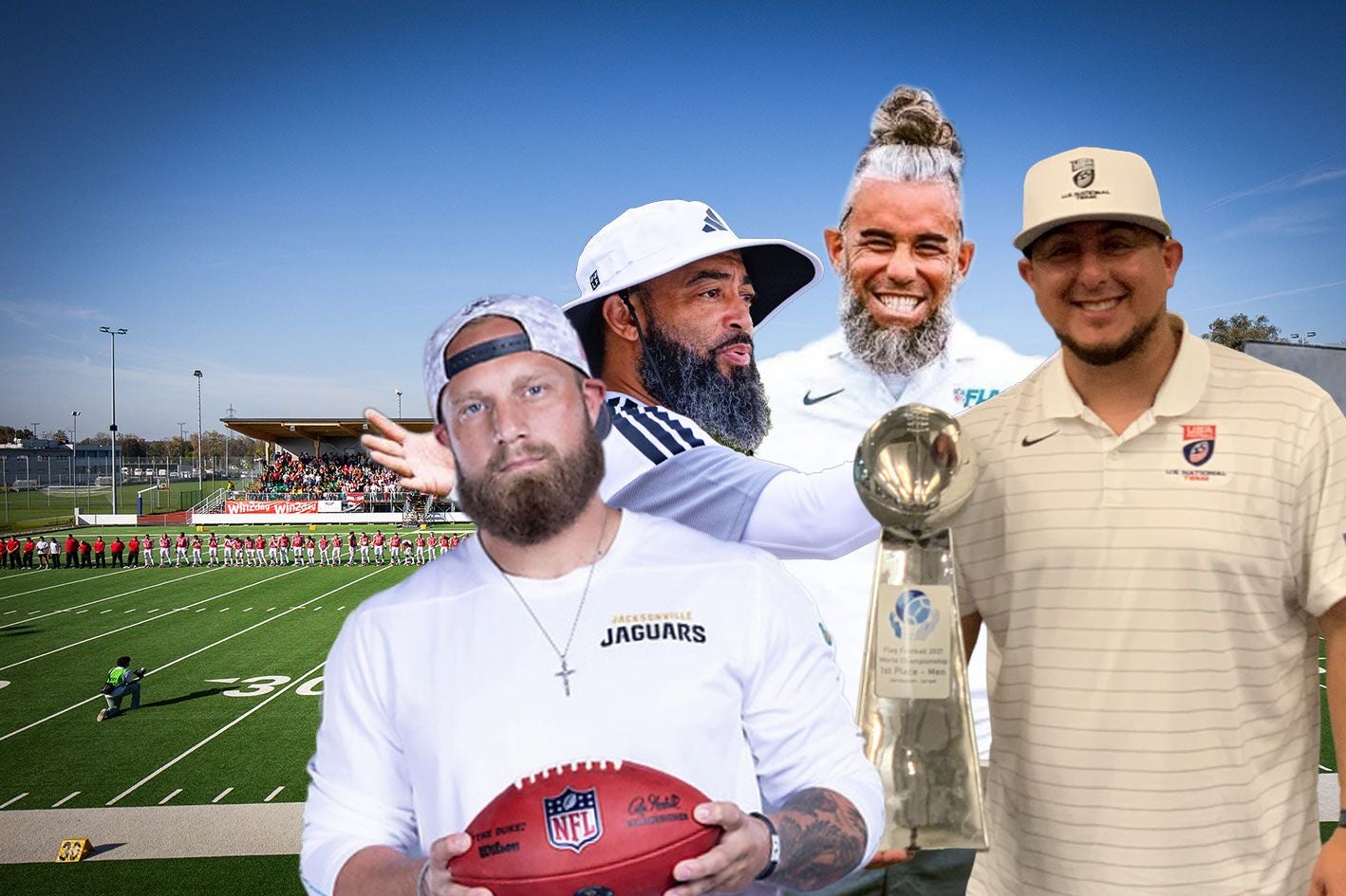 Die vier neuen Flag-Nationalteam-Coaches Lankford, Garcia, Traster und Price.