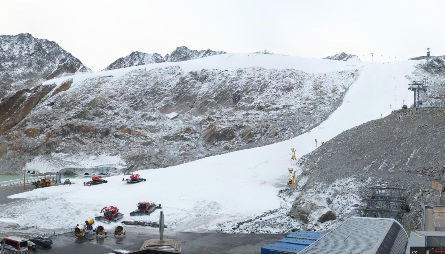 Die Schneelage in Sölden ist derzeit noch überschaubar.