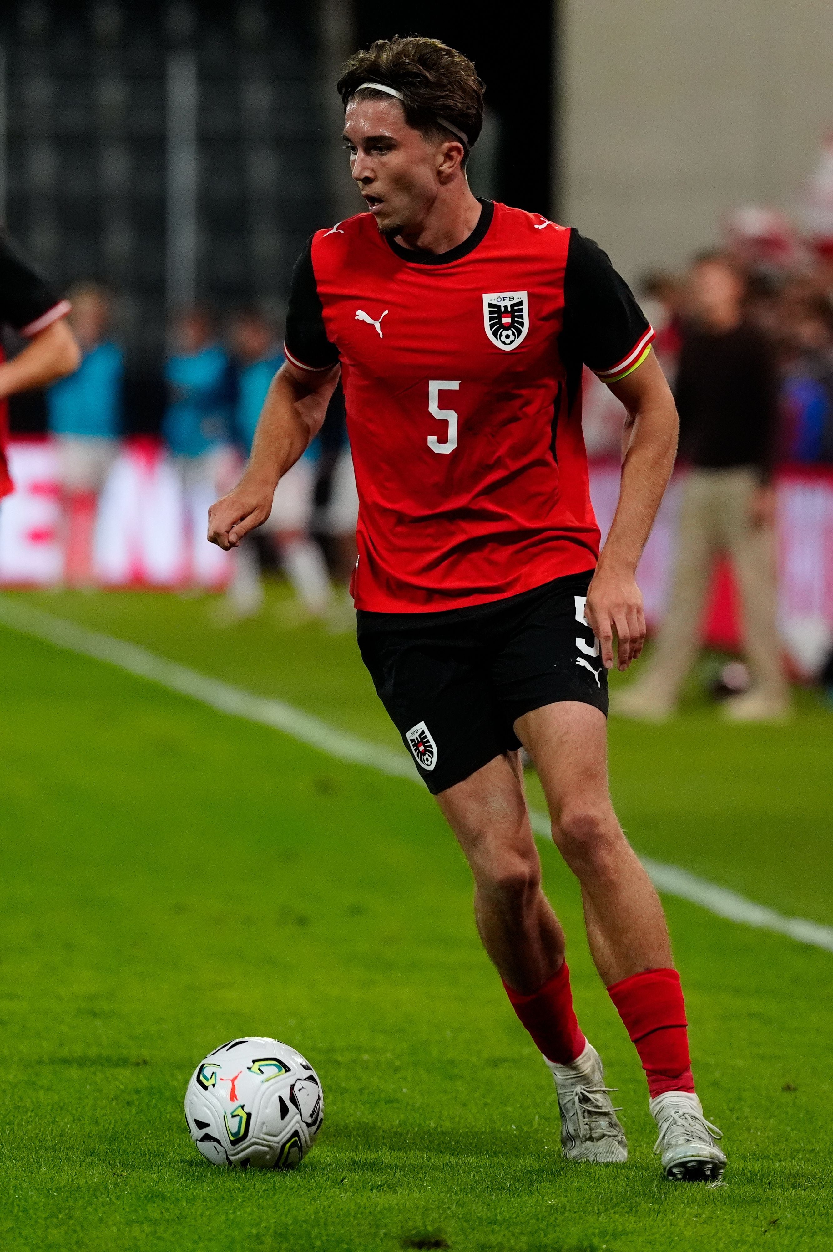 VIENNA,AUSTRIA,02.OCT.26 - SOCCER - UEFA European Under-21 Championship 2027, qualifiers, OEFB Under-21 international match, Austria vs Denmark. Image shows Jannik Schuster (AUT). Photo: GEPA pictures/ Kevin Kada