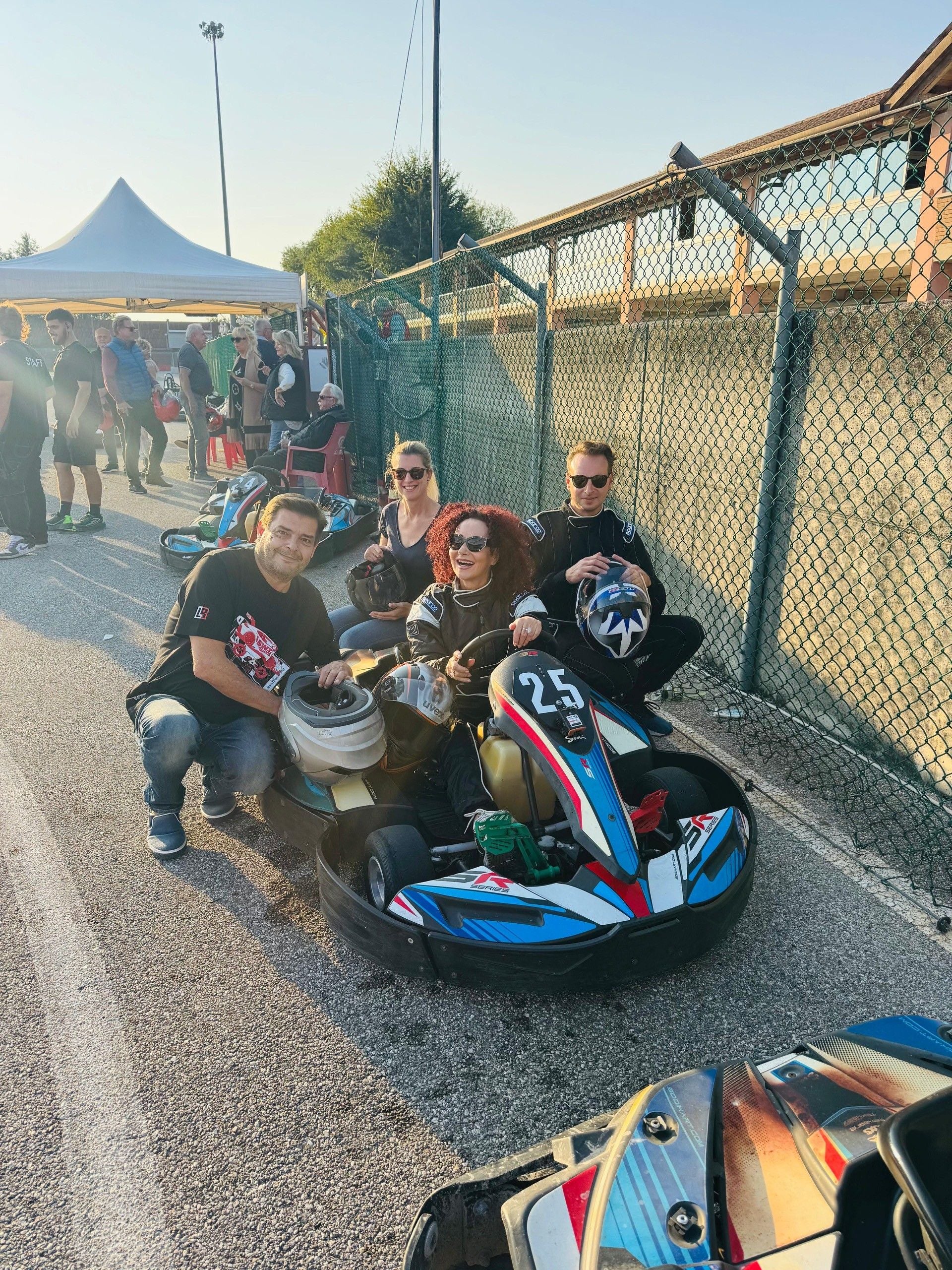 Walter Friesacher, Christina Lugner und Kart-Staatsmeister Daniel