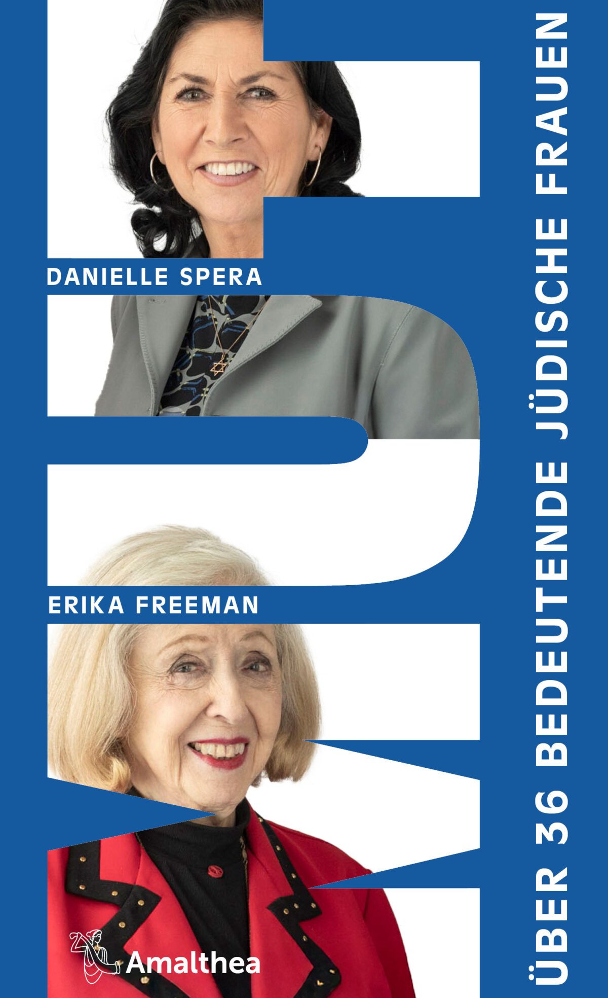 Buchcover mit Porträts von Danielle Spera und Erika Freeman, Text: „MUT, über 36 bedeutende jüdische Frauen“.