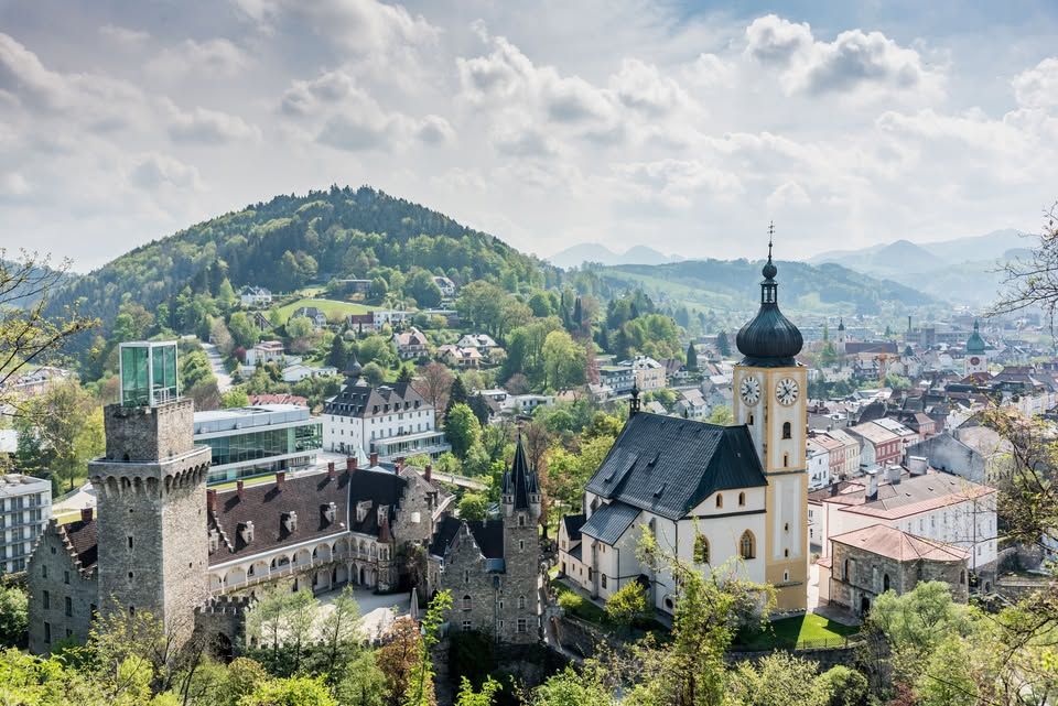 Schöner Blick in die pittoreske Stadt.