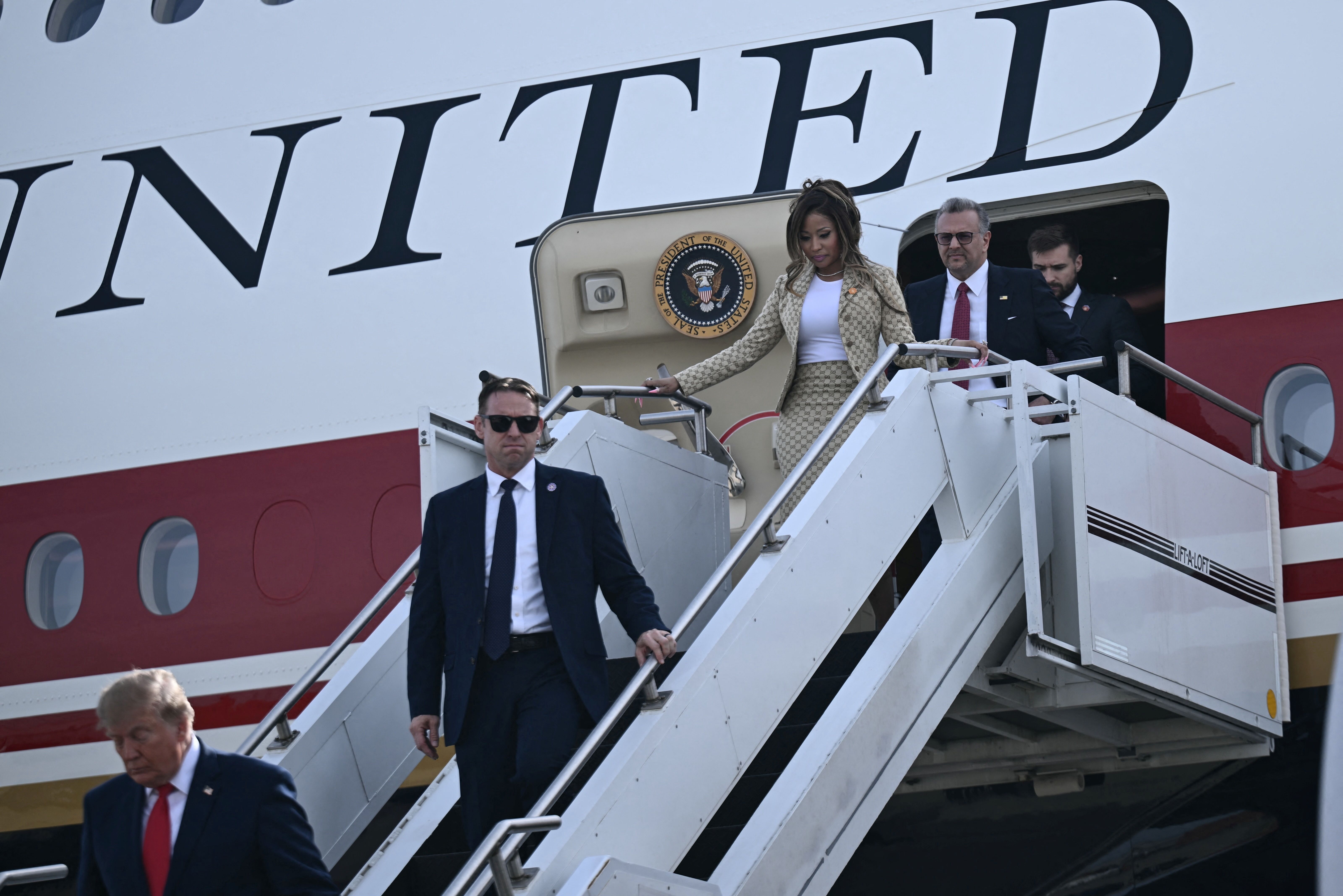 Minaj flog am Samstag mit Trump in der Air Force One.