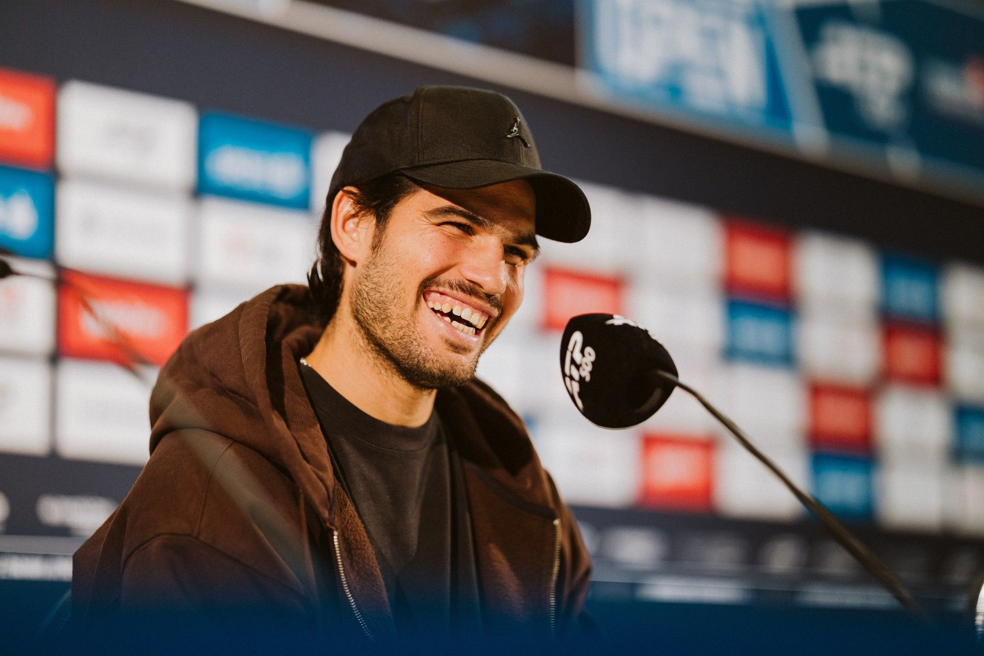 Gut drauf: Carlos Alcaraz in der Wiener Stadthalle.