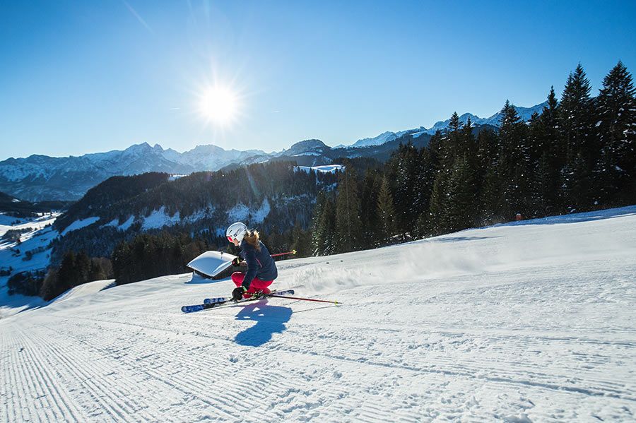 Piste im Skigebiet Heutal.